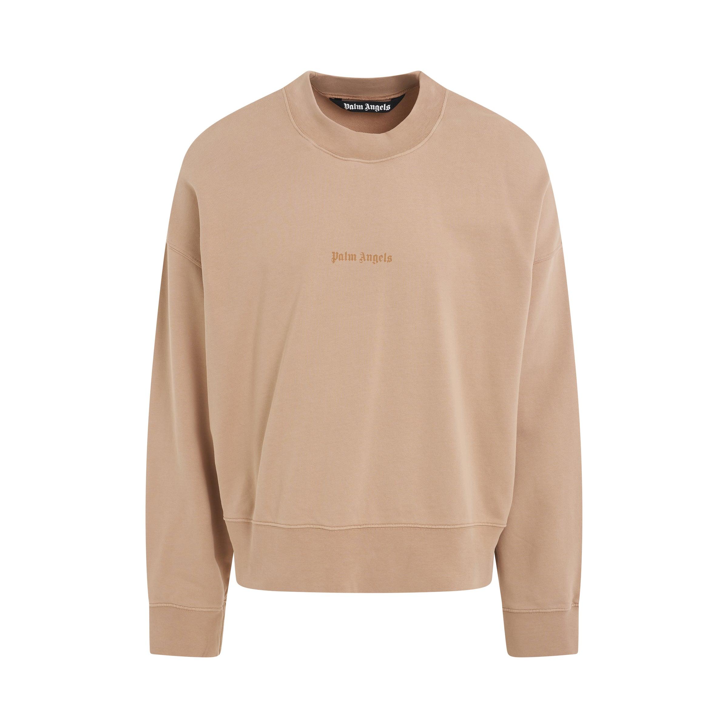 Palm Angels Gd Reverse Logo Crewneck Sweatshirt In Beige in