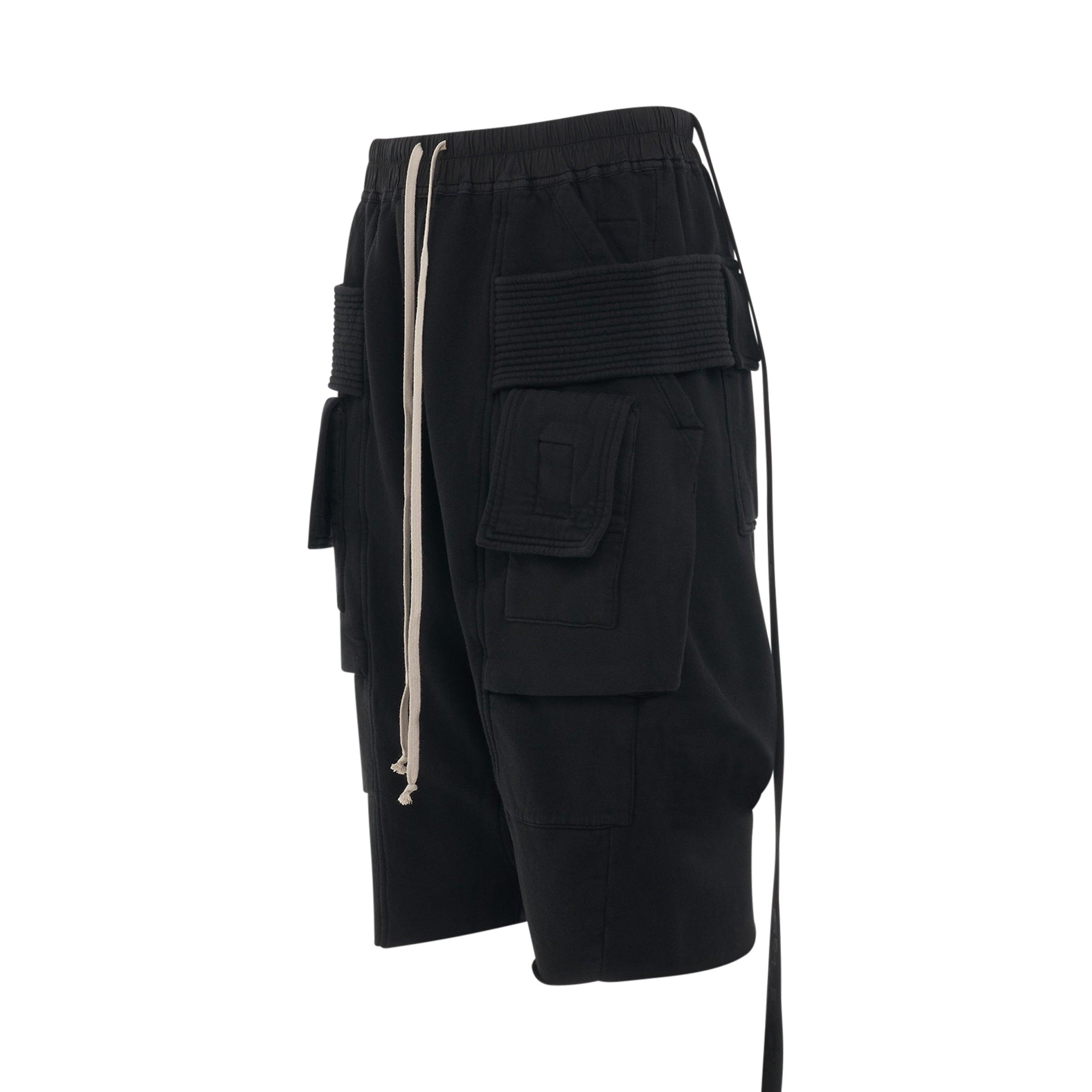 Rick Owens DRKSHDW Creatch Cargo Pods Sweat Shorts In Black for