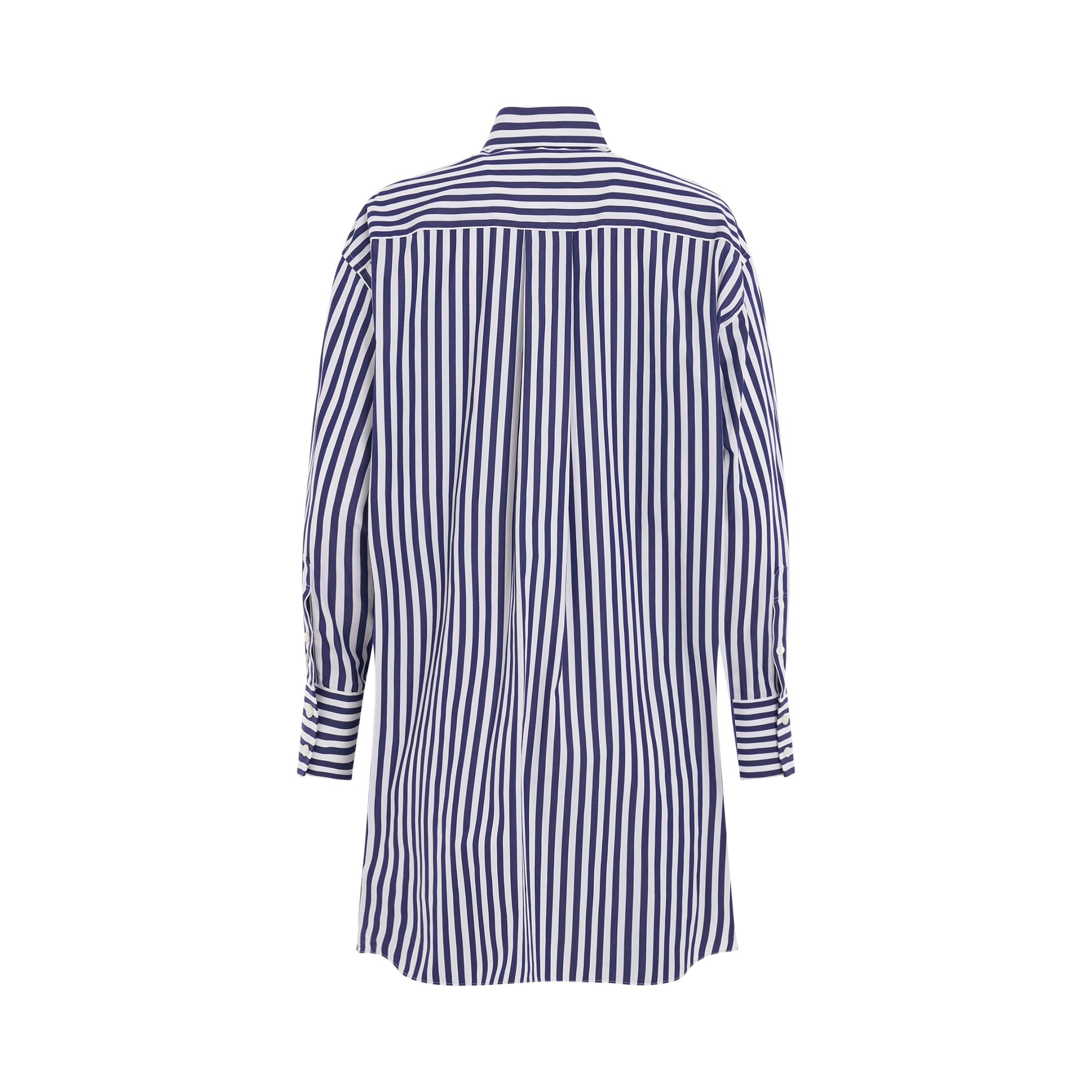 Sacai Thomas Mason S Cotton Poplin L/s Shirt In Navy Stripe in