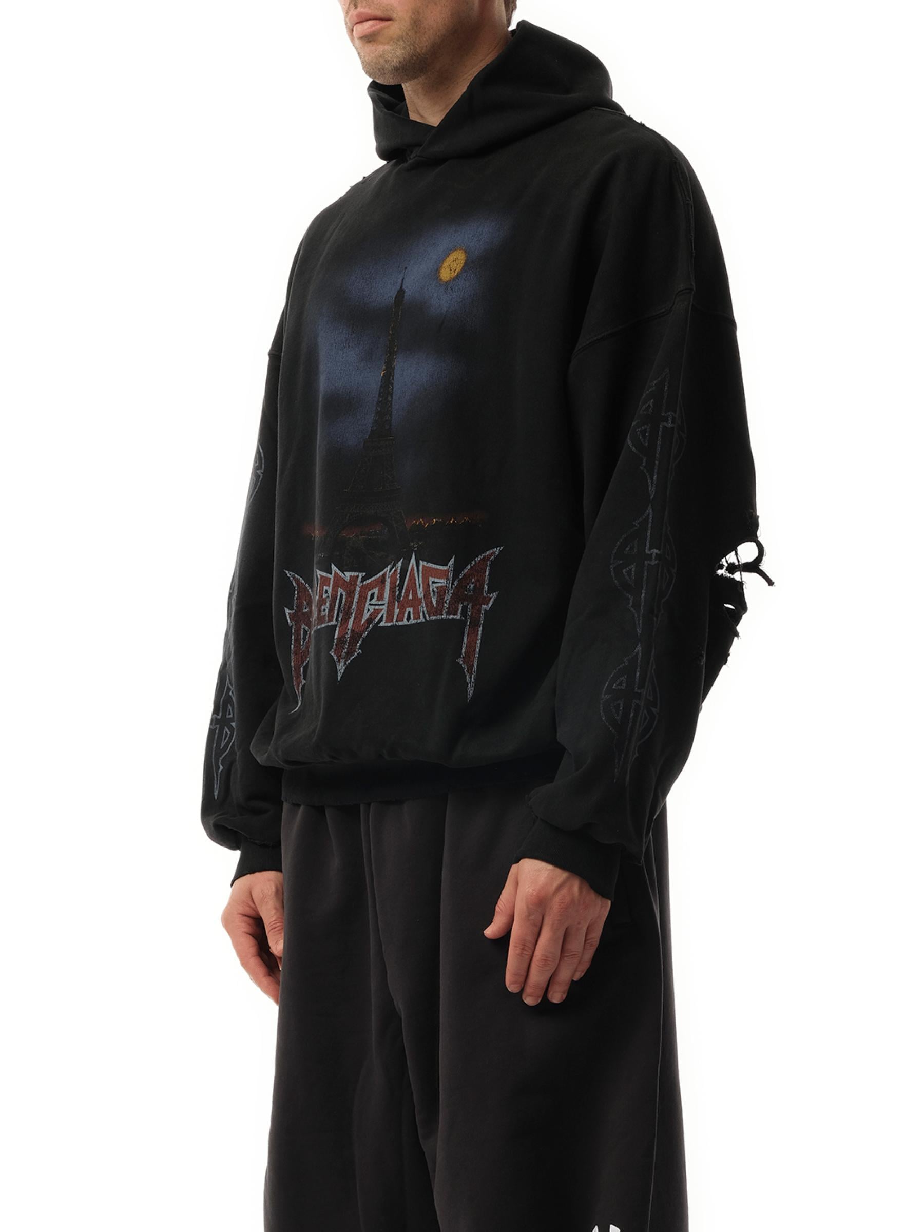Balenciaga Paris Moon Hoodie, 100% Cotton in Black for Men | Lyst