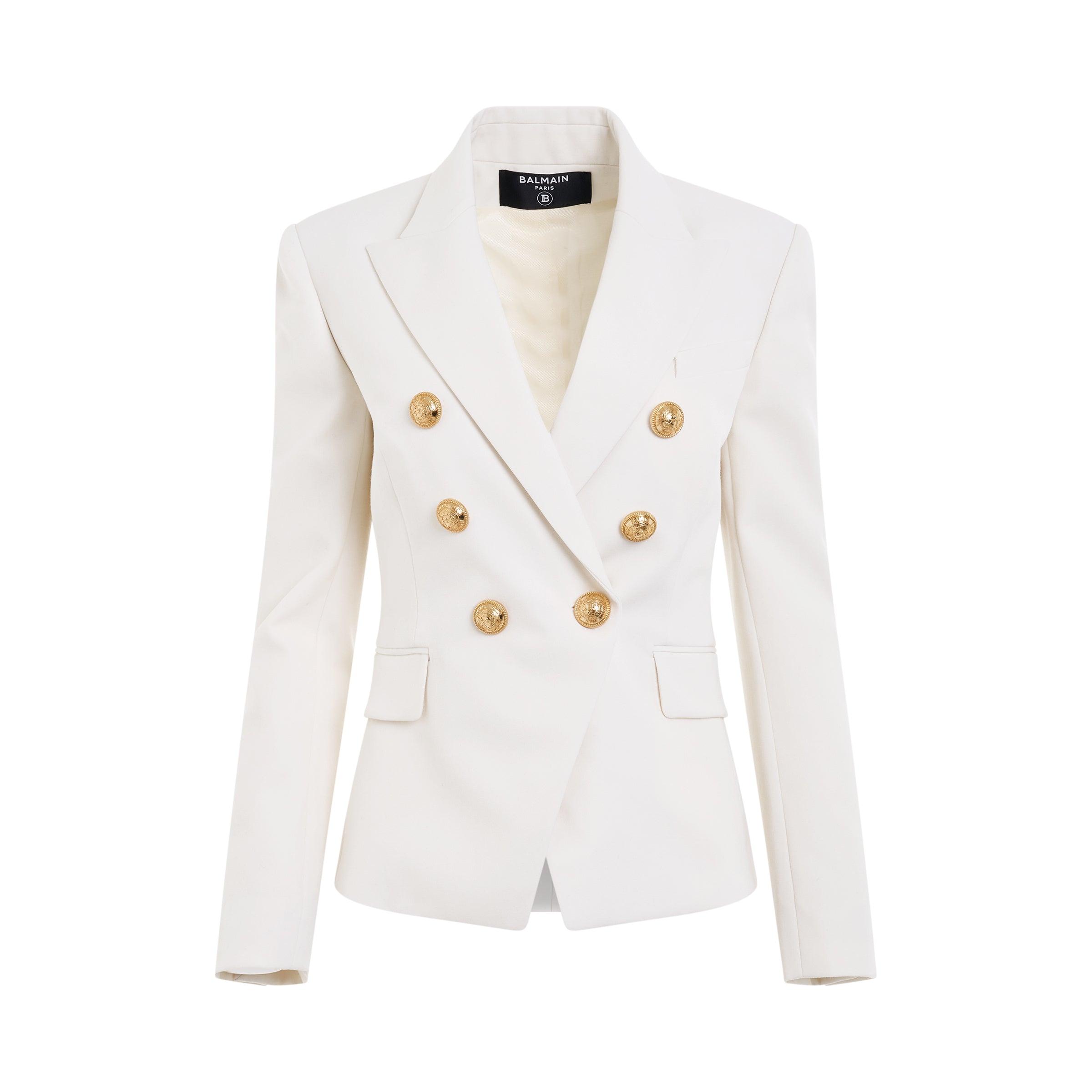 Balmain 6 Button Gdp Jacket In White | Lyst UK