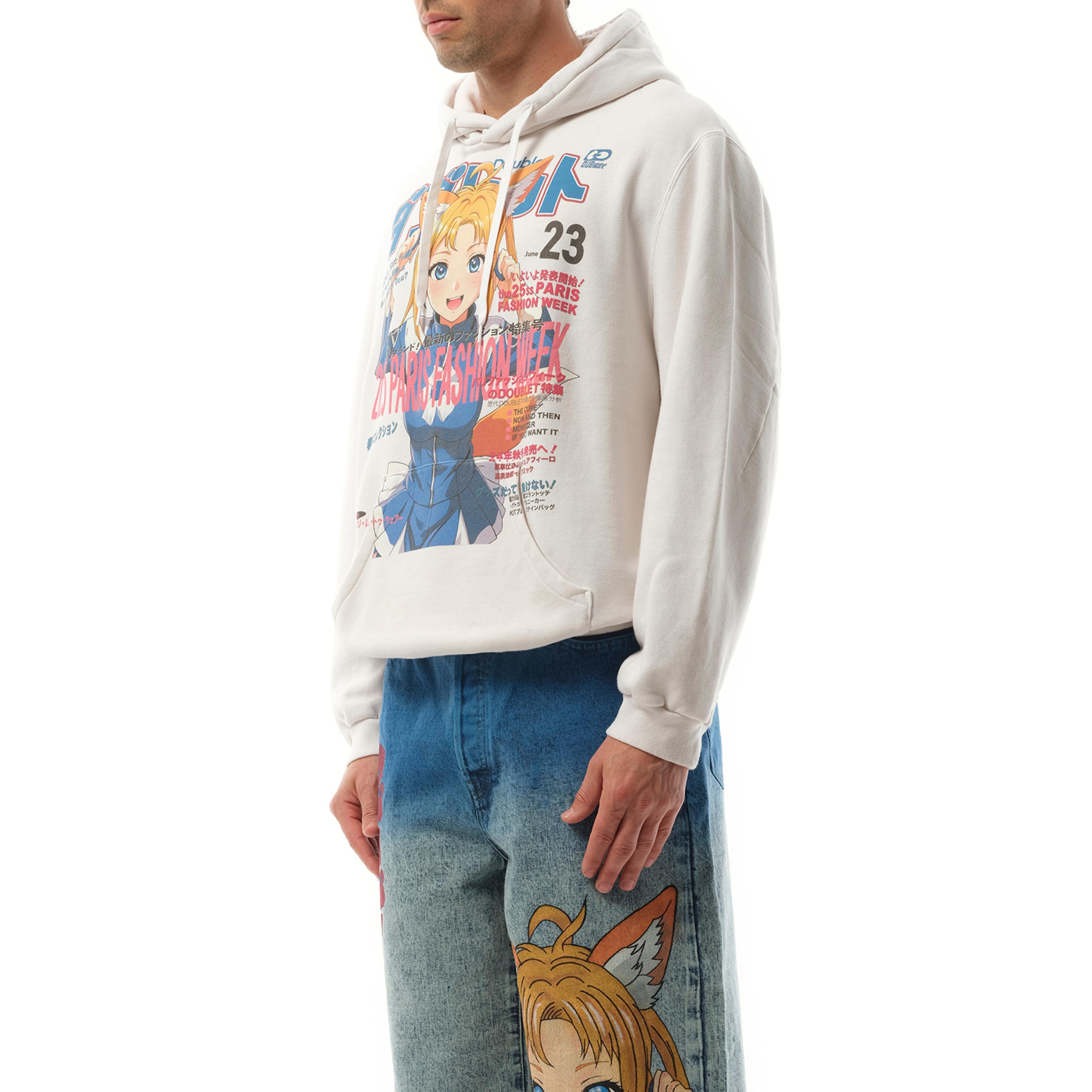 Doublet Anime Fox Girl Print Hoodie, Long Sleeves, 100 Doublet Anime Fox Girl Print Hoodie, Long Sleeves, 100