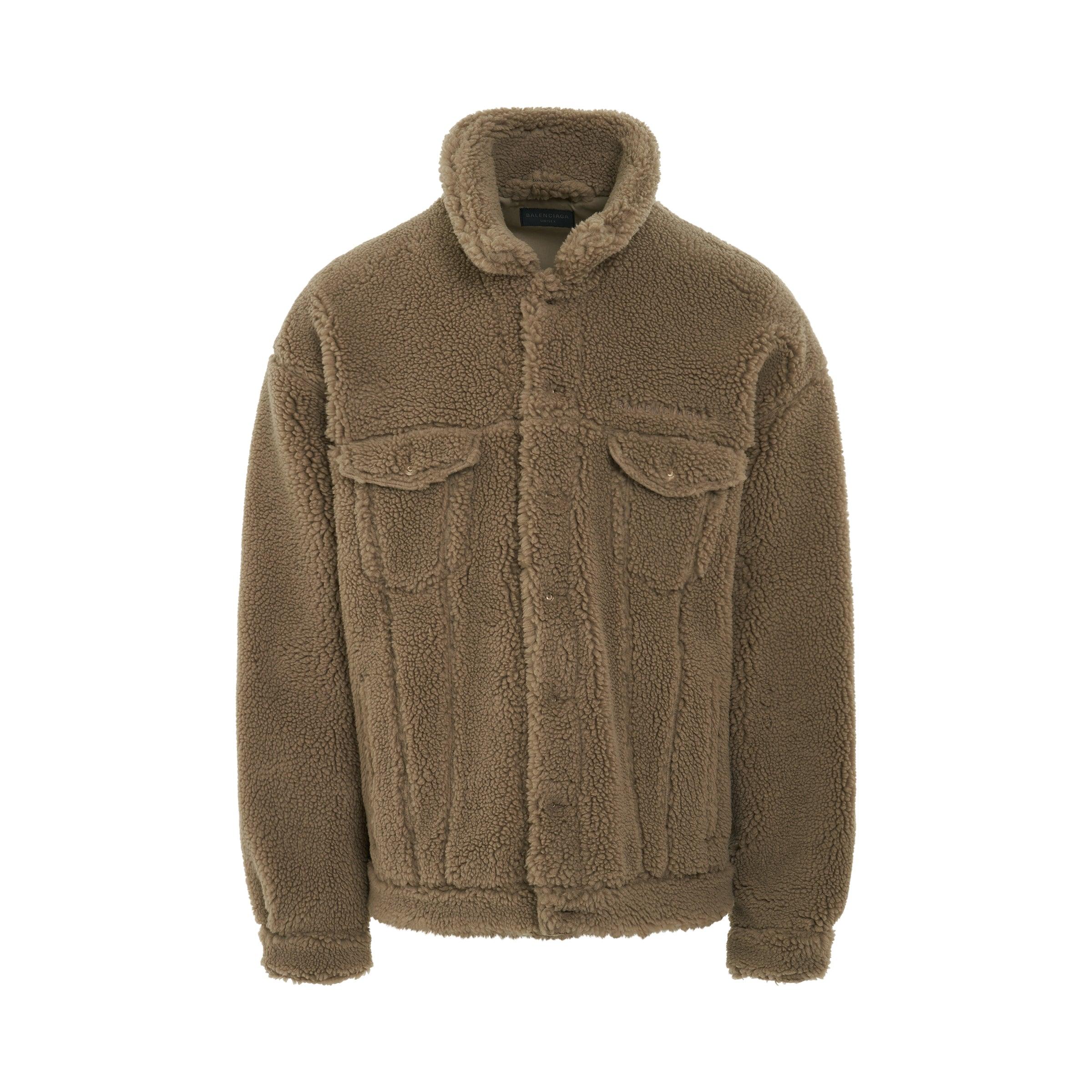Balenciaga Fleece Oversized Jacket In Dune in Green for Men Lyst