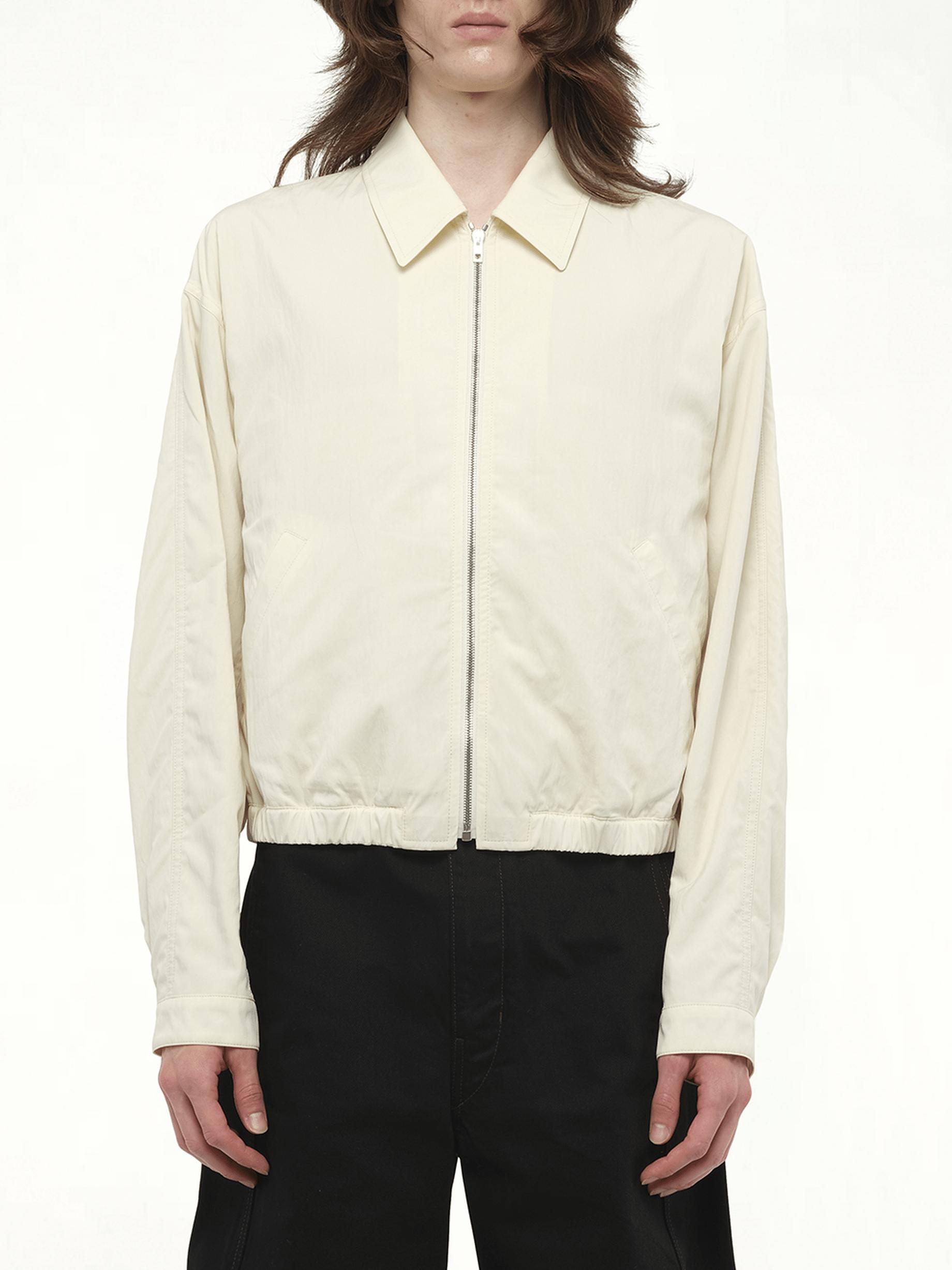 Lemaire Zipped Blouson Bomber Jacket, 100% Cotton in Natural for