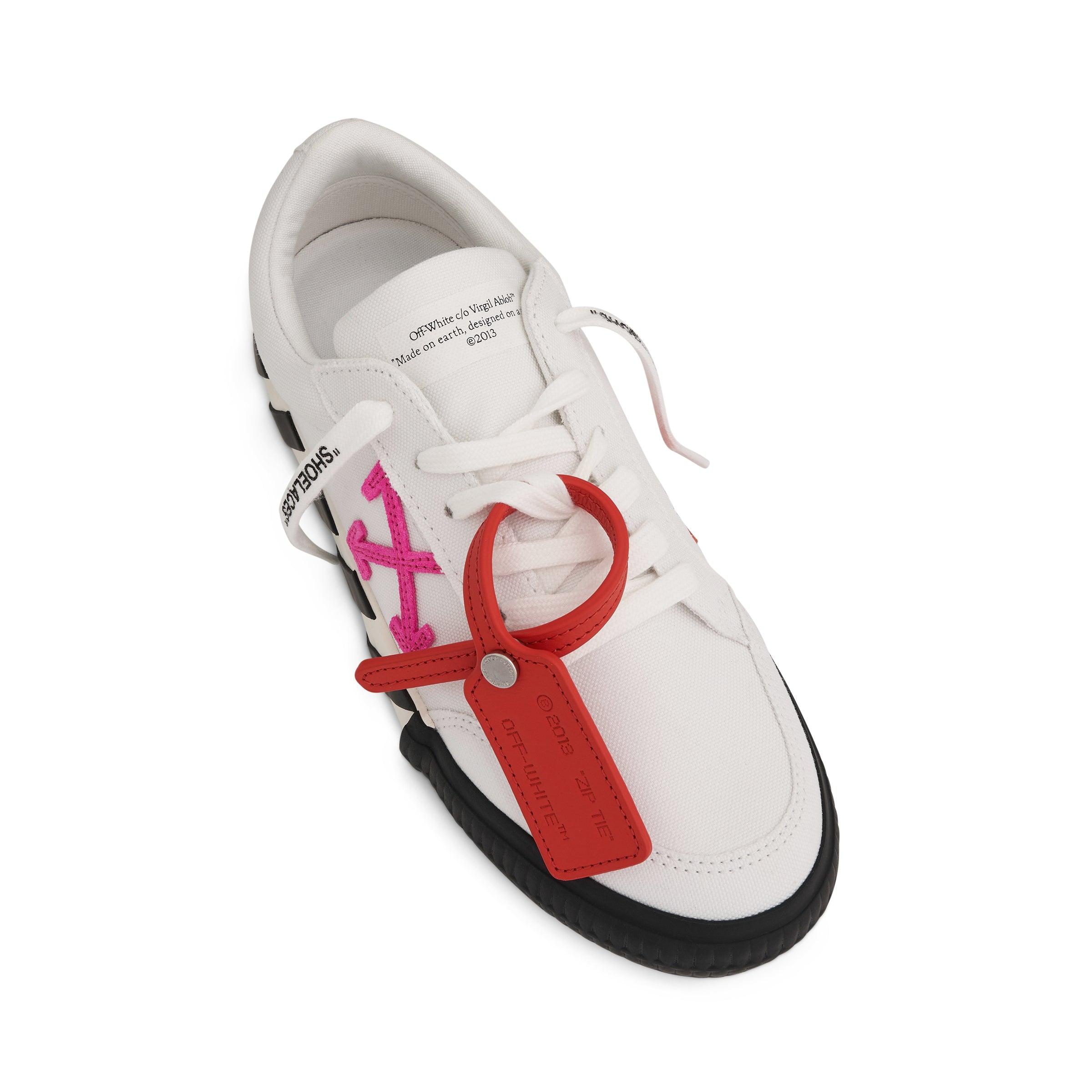 Off-White c/o Virgil Abloh Low Vulcanized Canvas Sneaker In White/fuchsia  in Red | Lyst