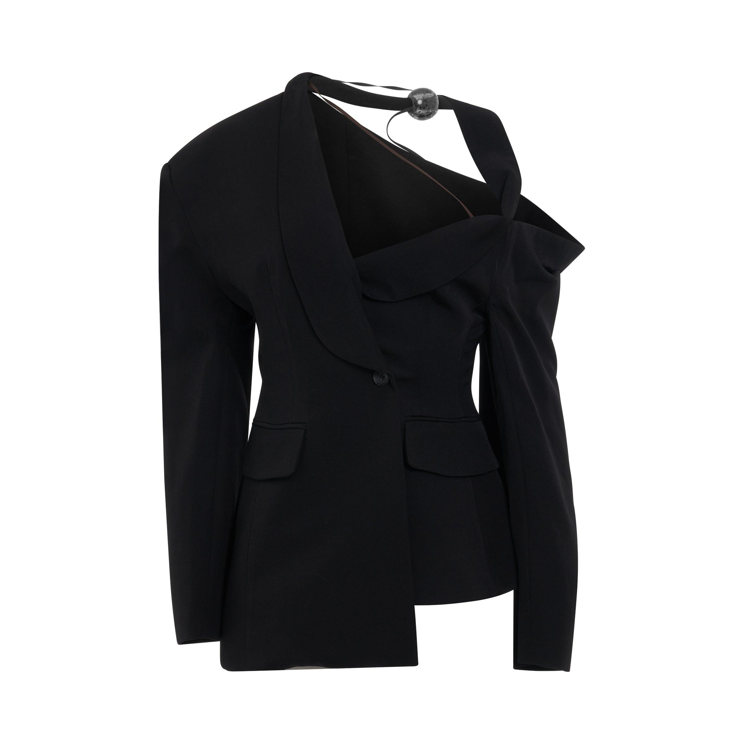 Jacquemus Baska Asymmetric Jacket In Black | Lyst