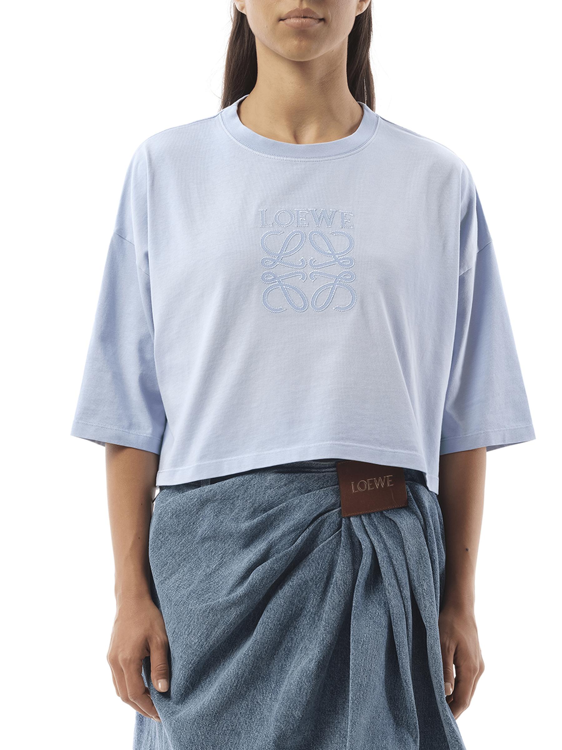 【LOEWE】Anagram cropped embroidered cotton T-shirt Tシャツ LOEWE Cropped embroidered cotton-jersey T-shirt | NET-A-PORTER