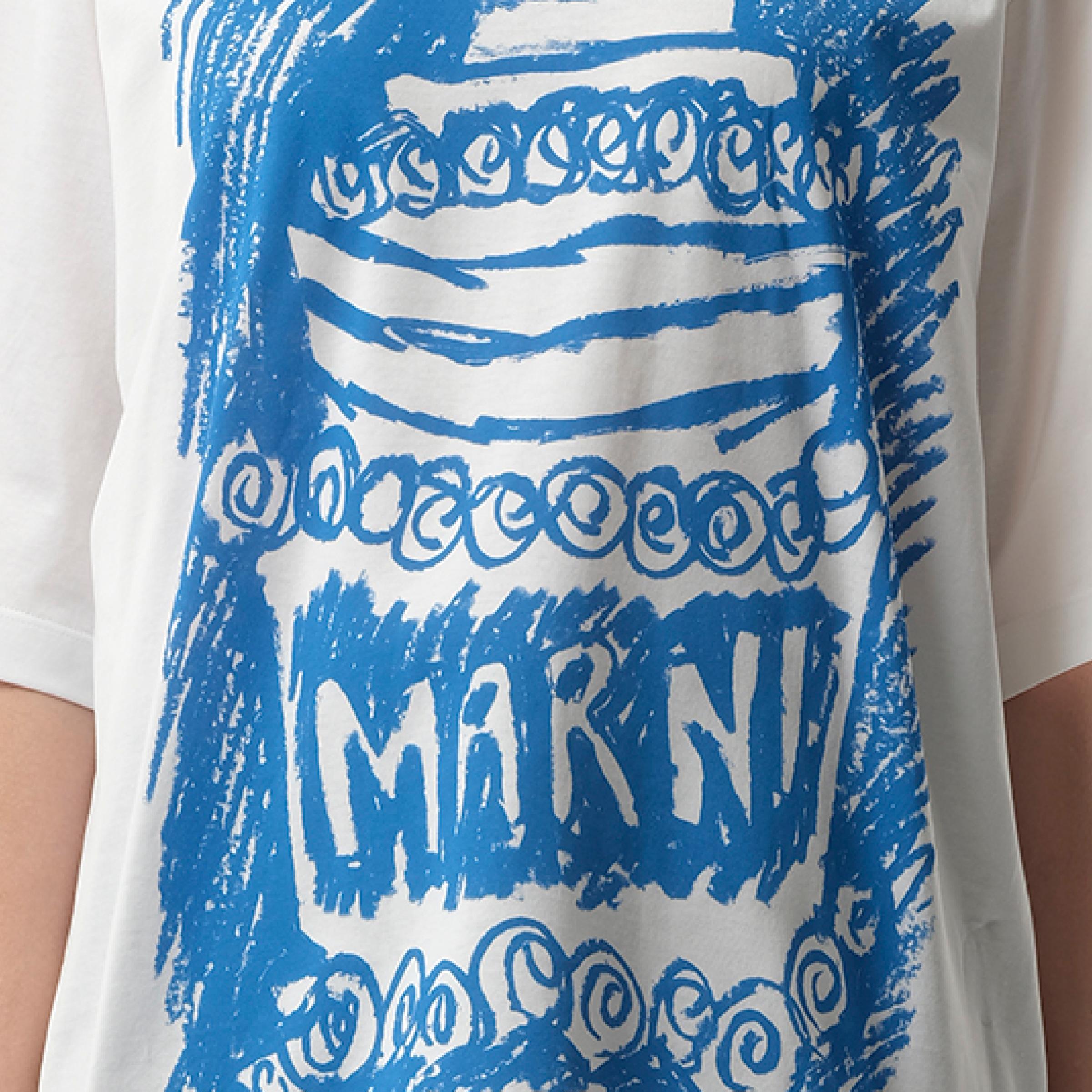 ★MARNI★ Logo Lily Short Sleeve T-Shirt White THJET49P02USC Marni Short-Sleeved Tee - Lily White – Kith