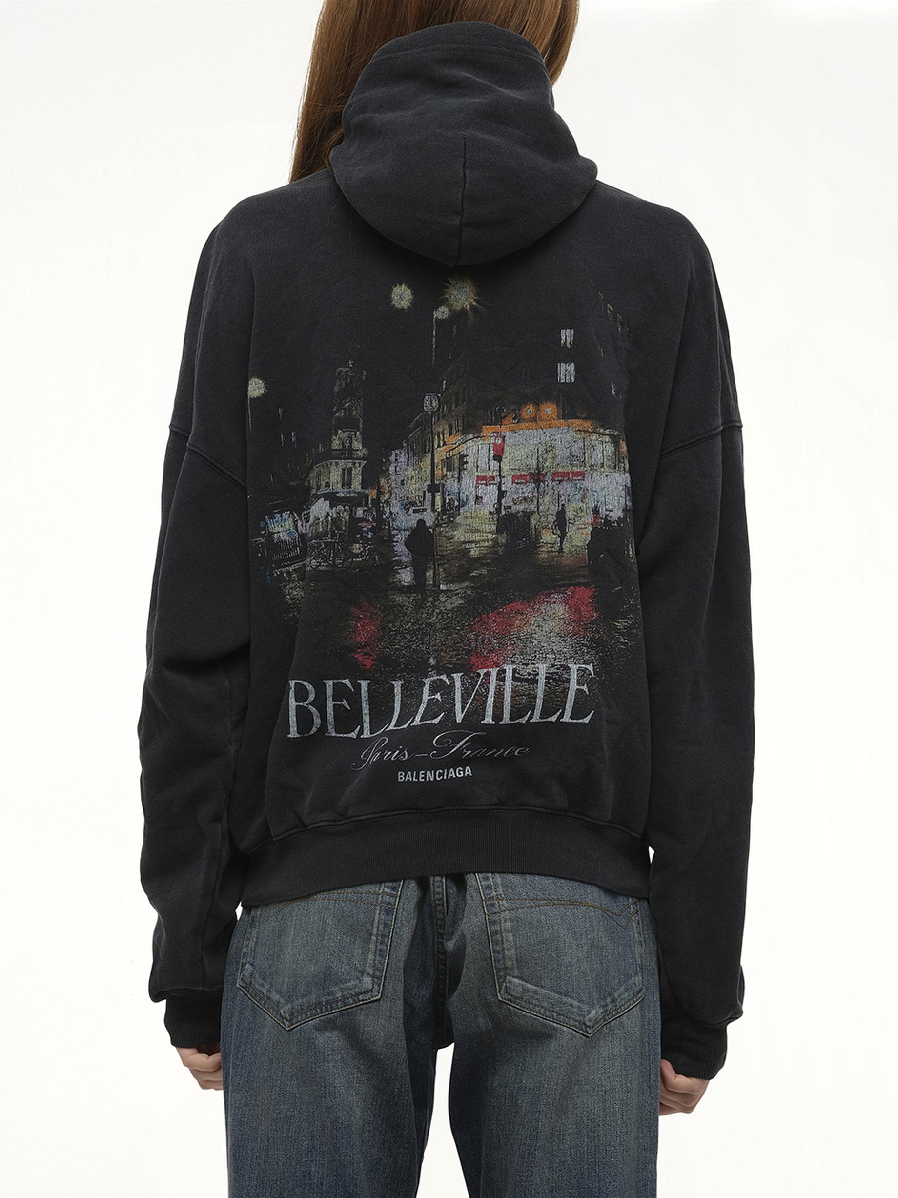 BALENCIAGA BELLEVILLE フーディー Balenciaga Belleville Large Zip-Up Hoodie, 100% Cotton in Black | Lyst
