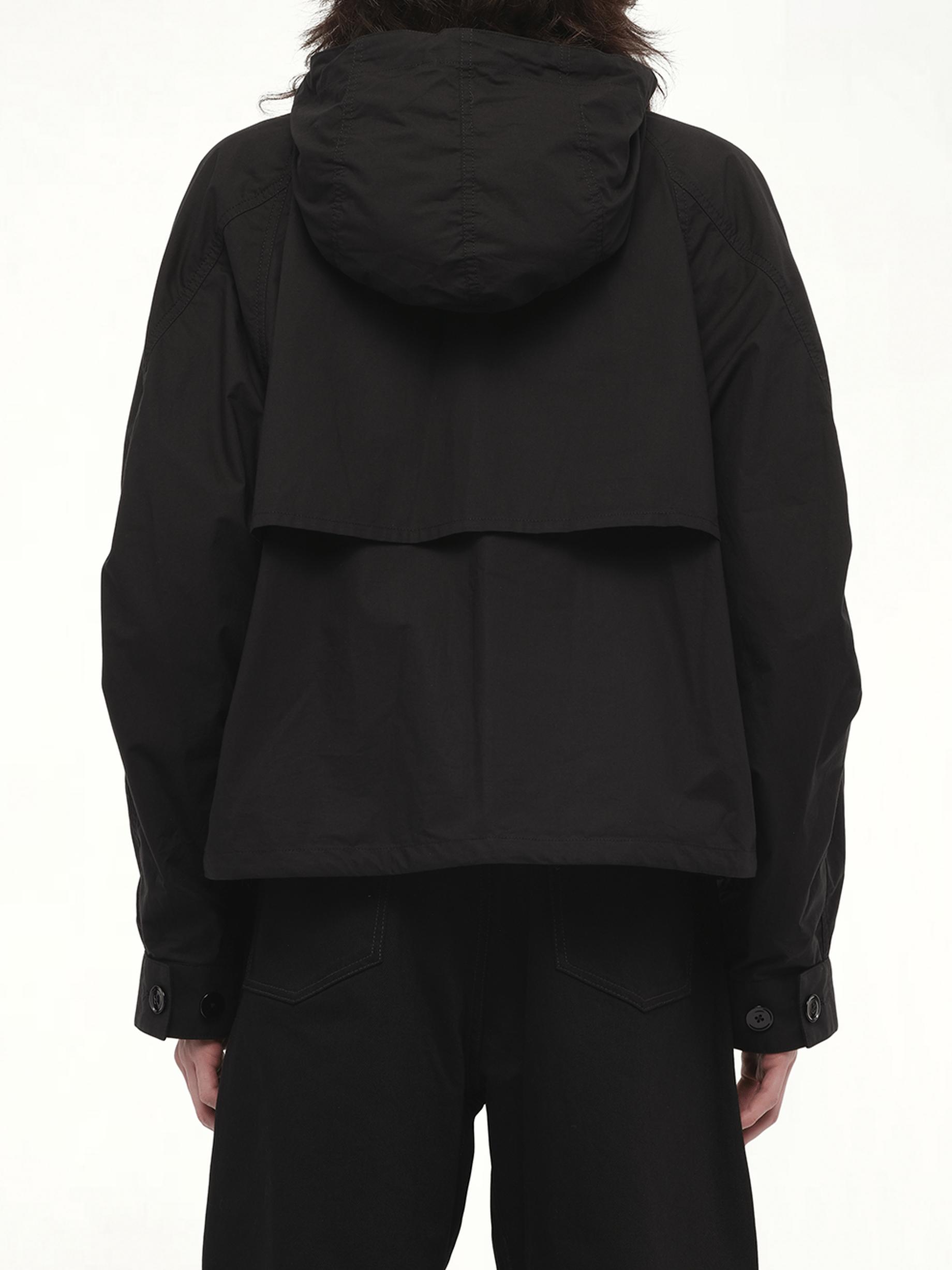 Lemaire Parachute Blouson Bomber Jacket, 100% Cotton in Black for