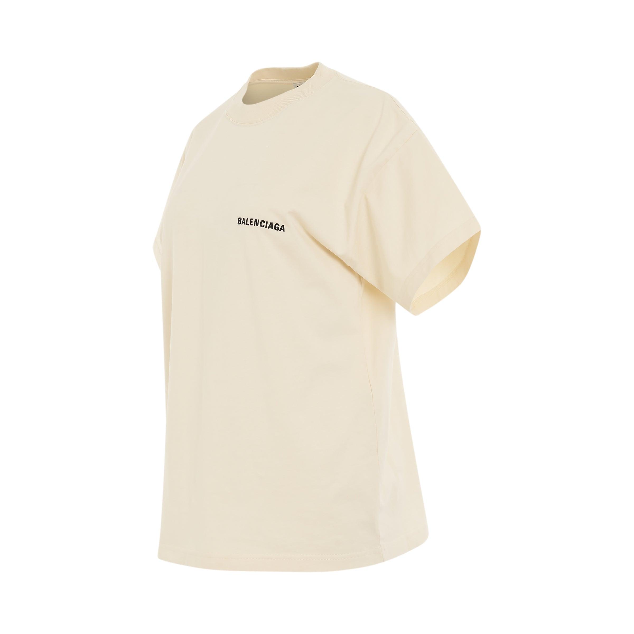 Men's Balenciaga Back T-shirt Medium Fit in Cream