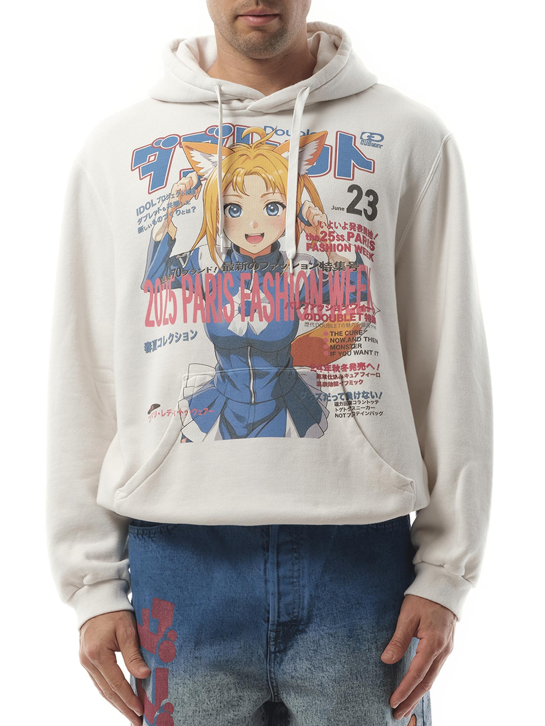 トップス doublet ANIME PRINT HOODIE M Doublet Anime Fox Girl Print Hoodie, Long Sleeves, 100