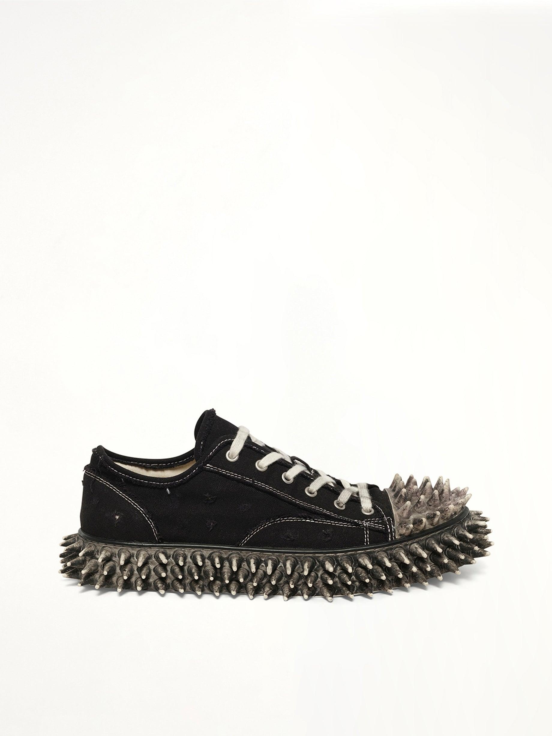Doublet Dirty Spike Toe Cap Canvas Sneaker in Black for Men | Lyst