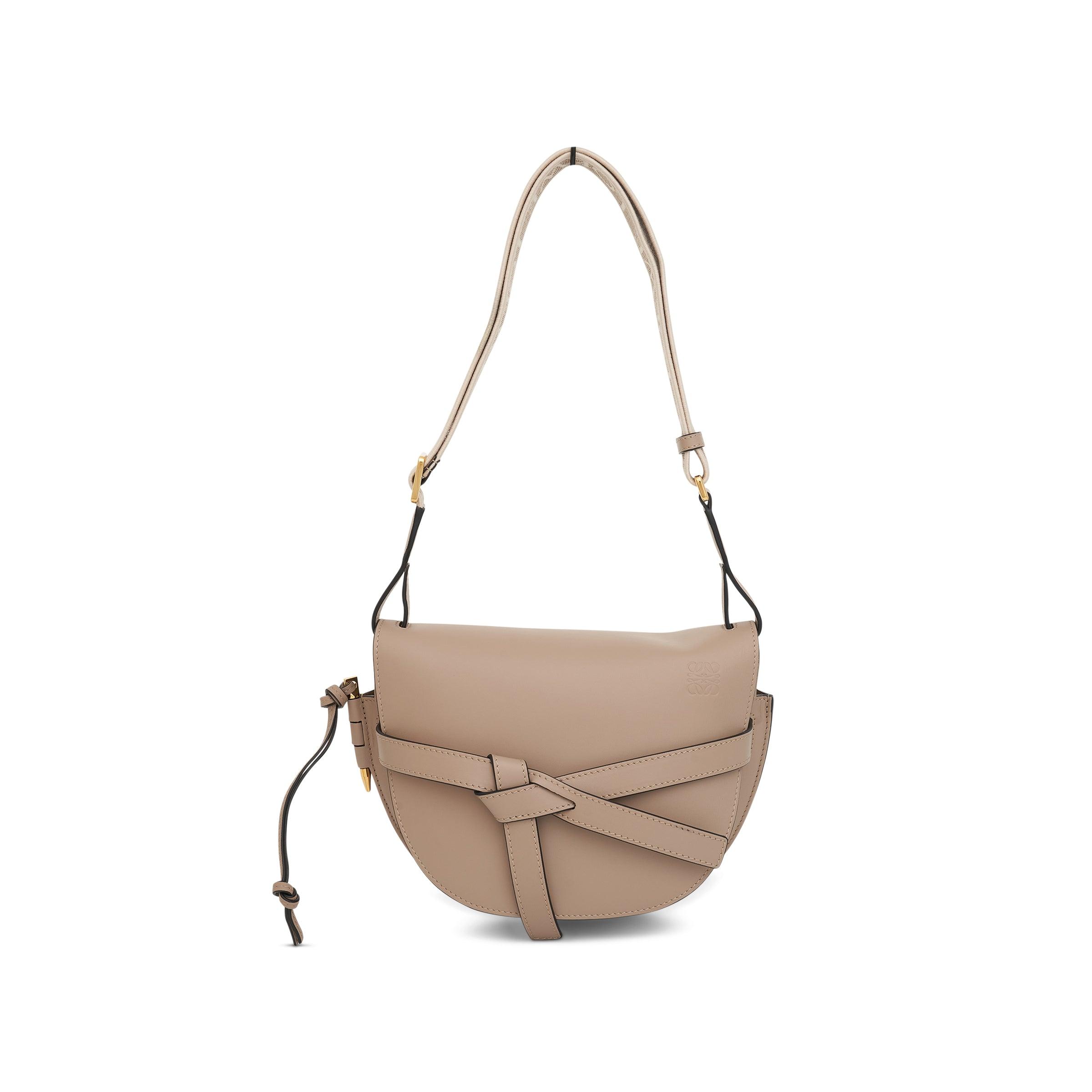 Small Gate bag in soft calfskin and jacquard Sand - LOEWE