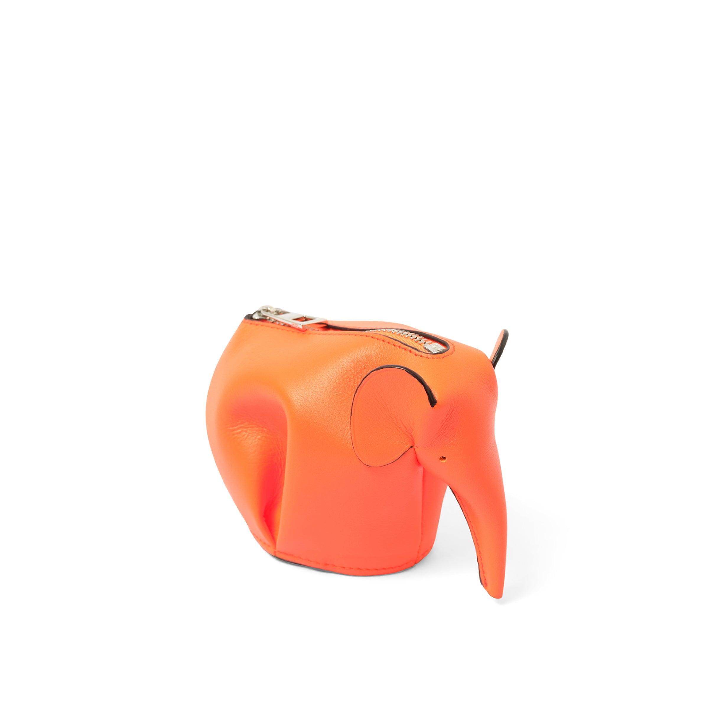 ポーチ LOEWE Elephant Coin Purse in Flr Orange LOEWE Elephant Charm Coin Case Keychain ORANGE Floral