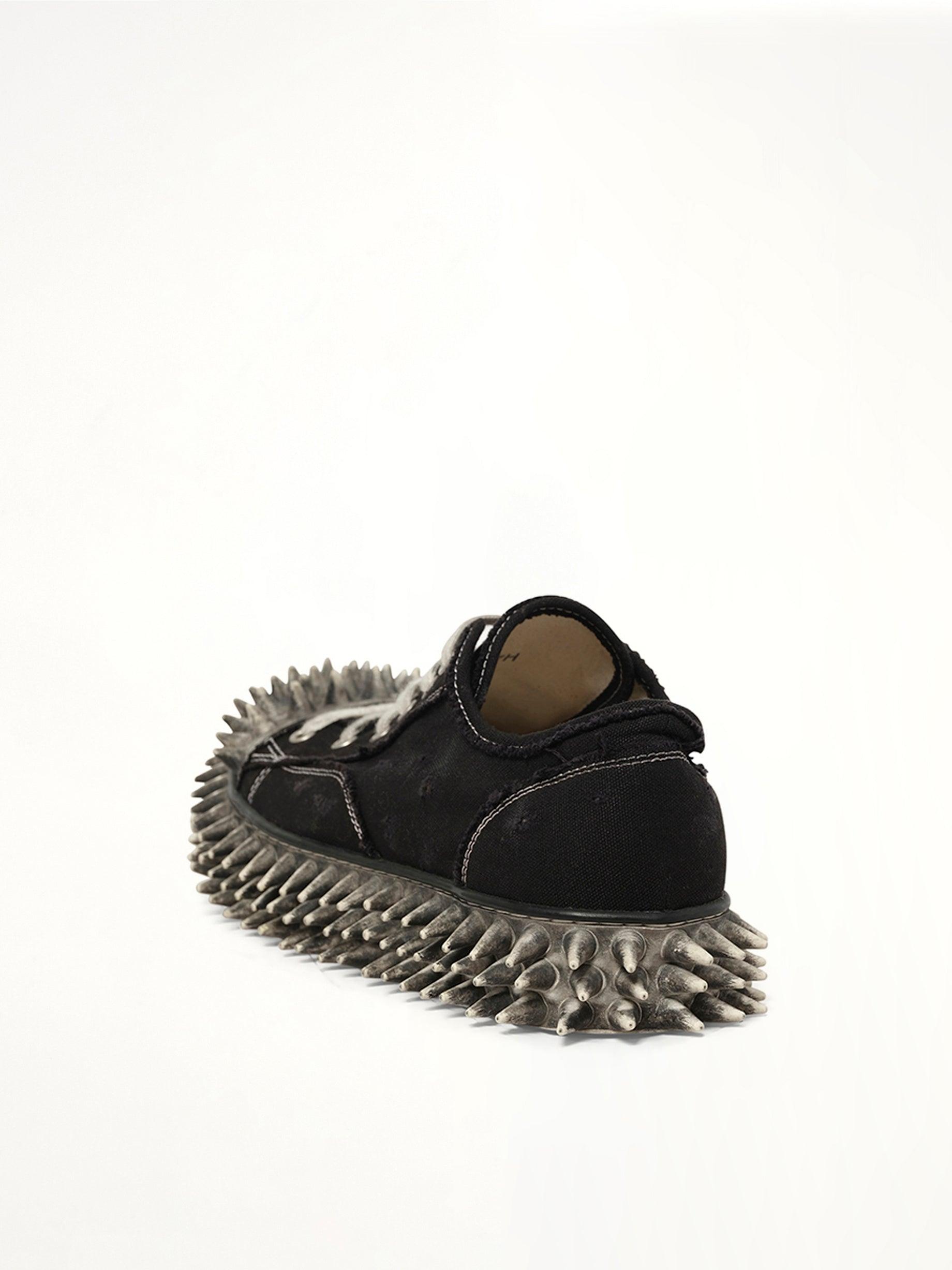 Doublet Dirty Spike Toe Cap Canvas Sneaker in Black for Men | Lyst