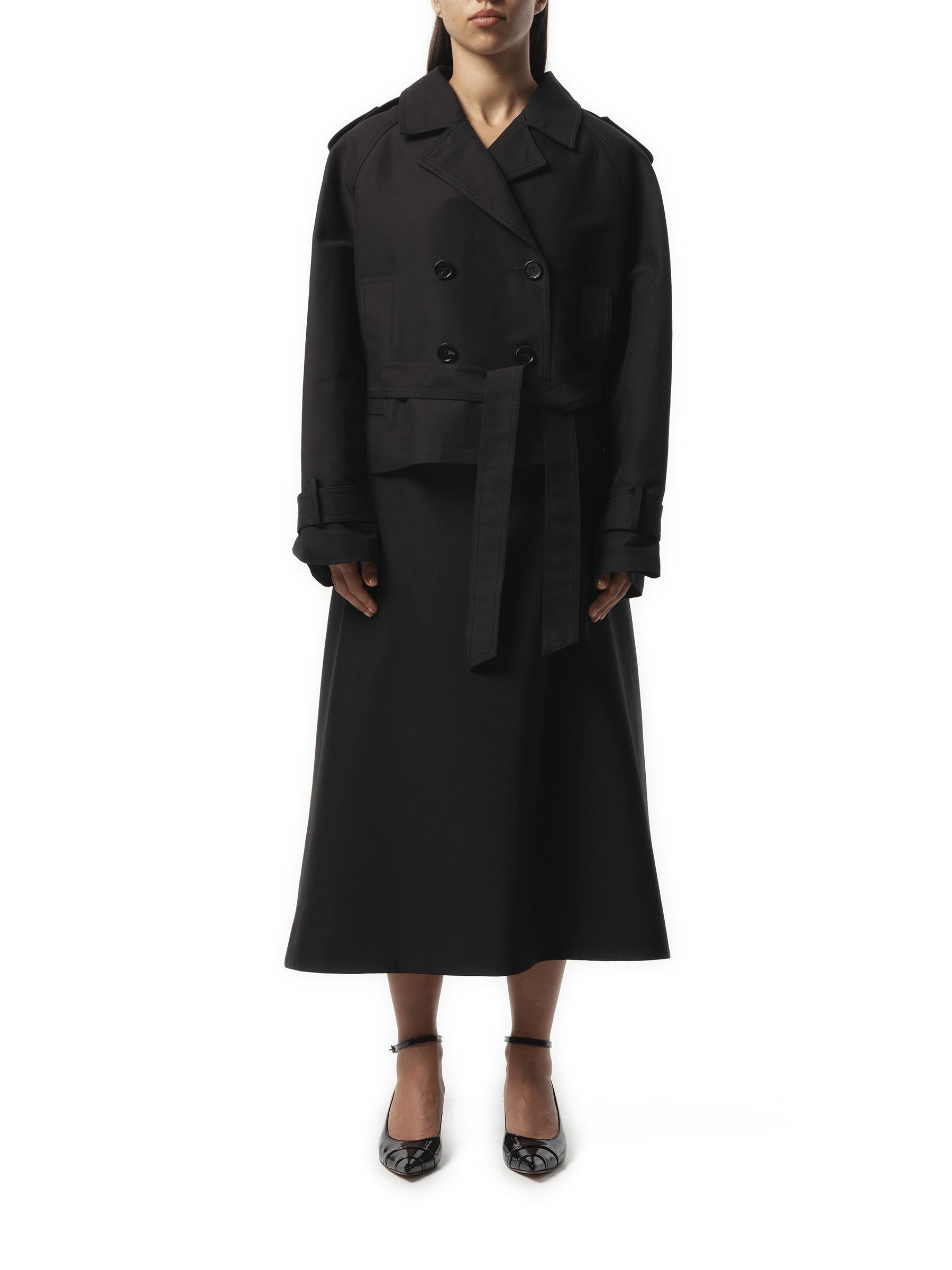 【MARNI】COTTON TRENCH Short black cotton trench with Marni Symbol | Marni