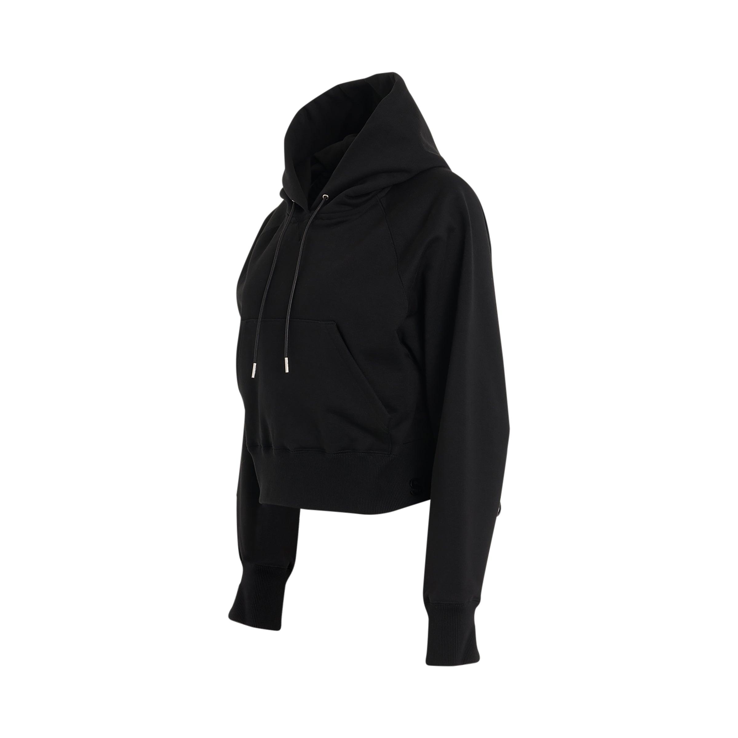 Sacai S Sweat Jersey Hoodie In Black | Lyst