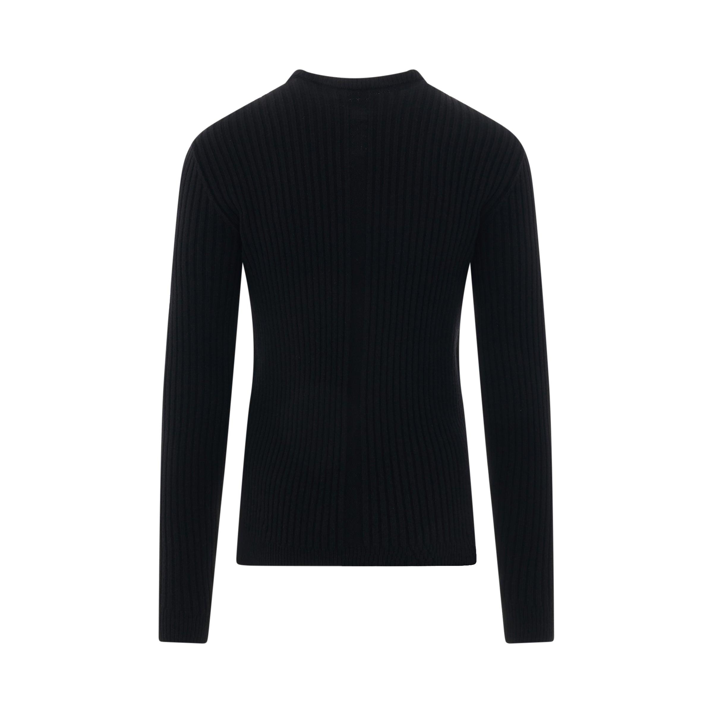 Rick Owens Fisherman Round Neck Knit Sweater In Black for Men | Lyst