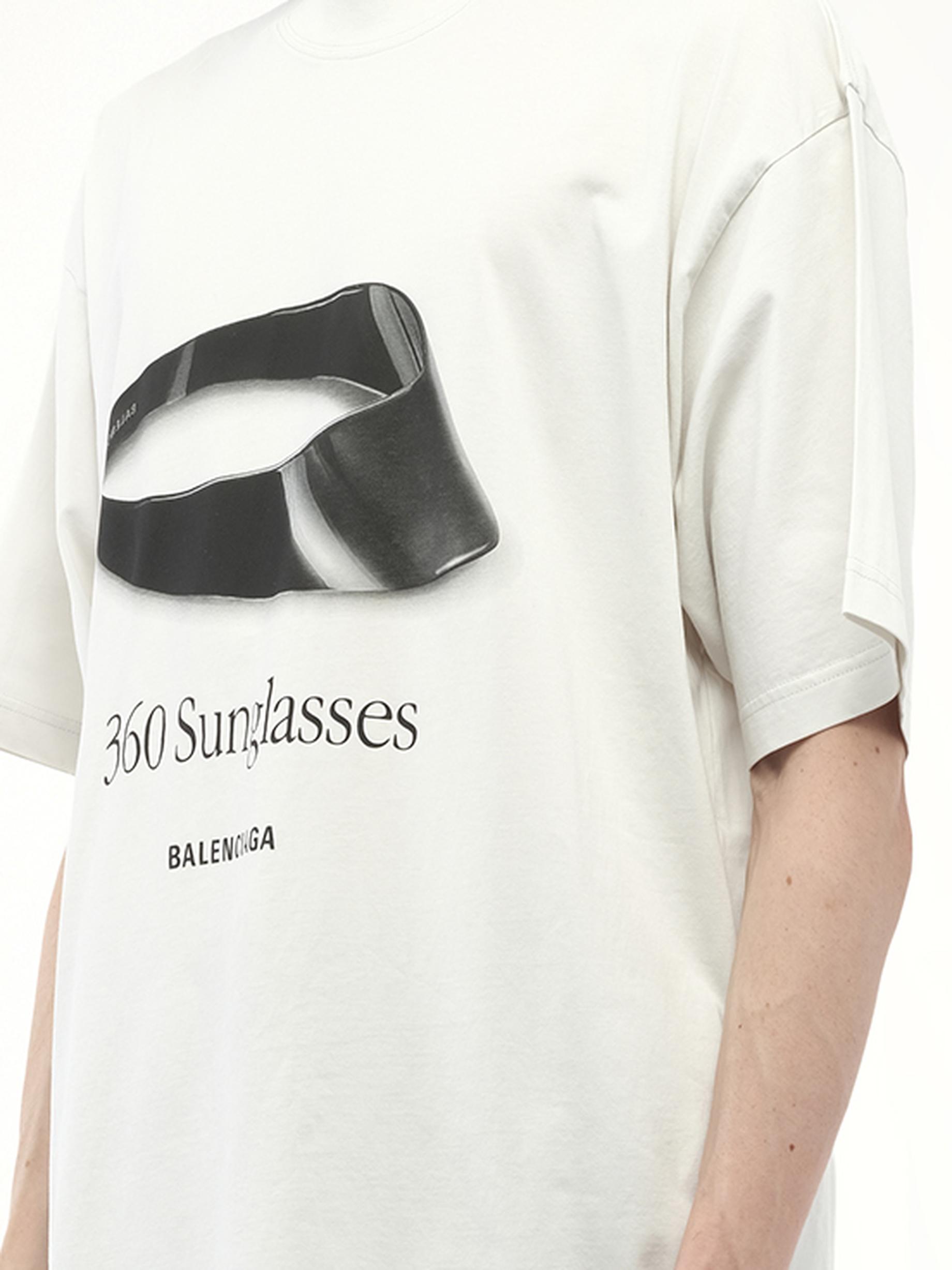 【BALENCIAGA】360 Sunglasses Medium Fit T-shirt Men's 360 Sunglasses T-shirt Medium Fit in Dirty White