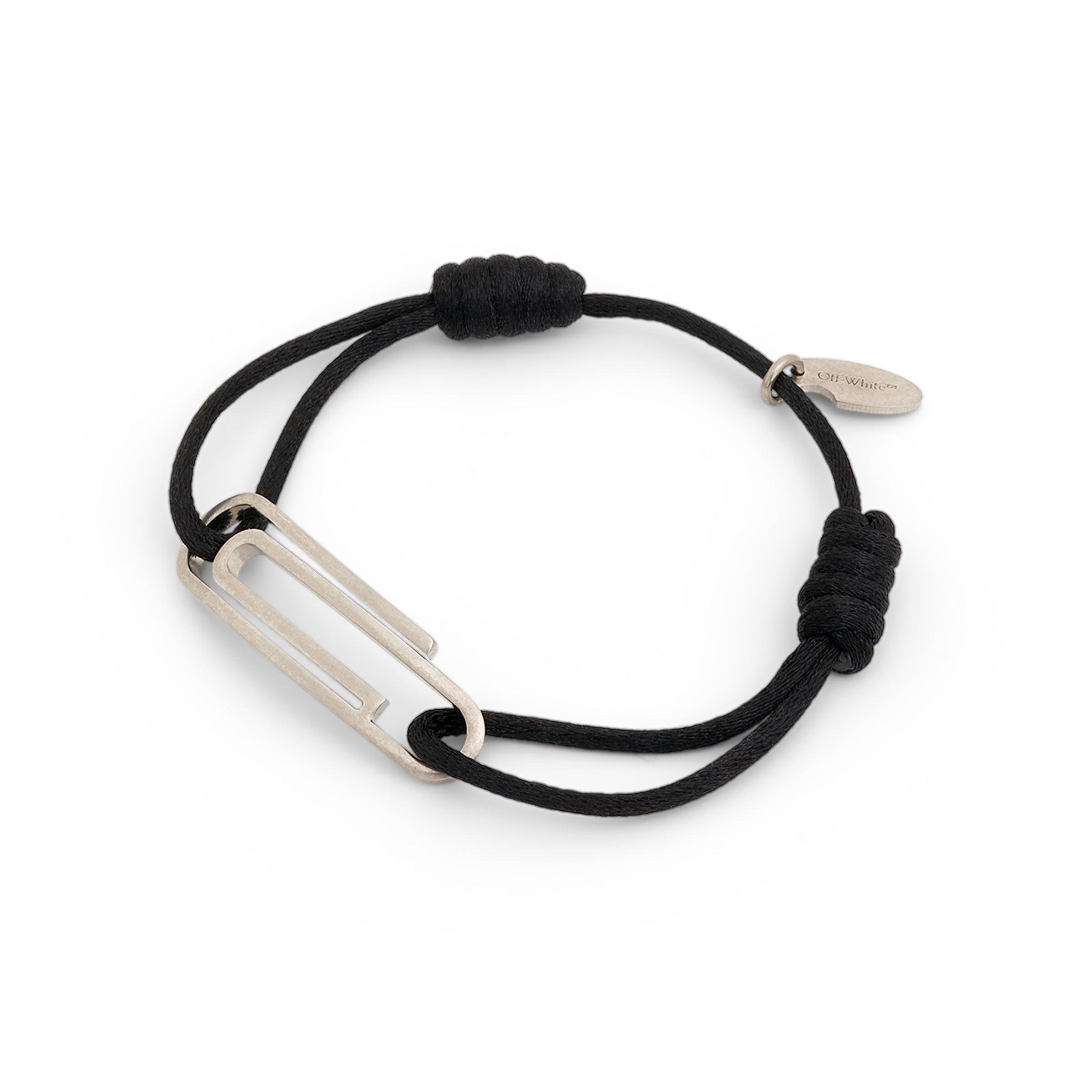 Off-White c/o Virgil Abloh Paperclip Chord Bracelet In Silver/black for Men