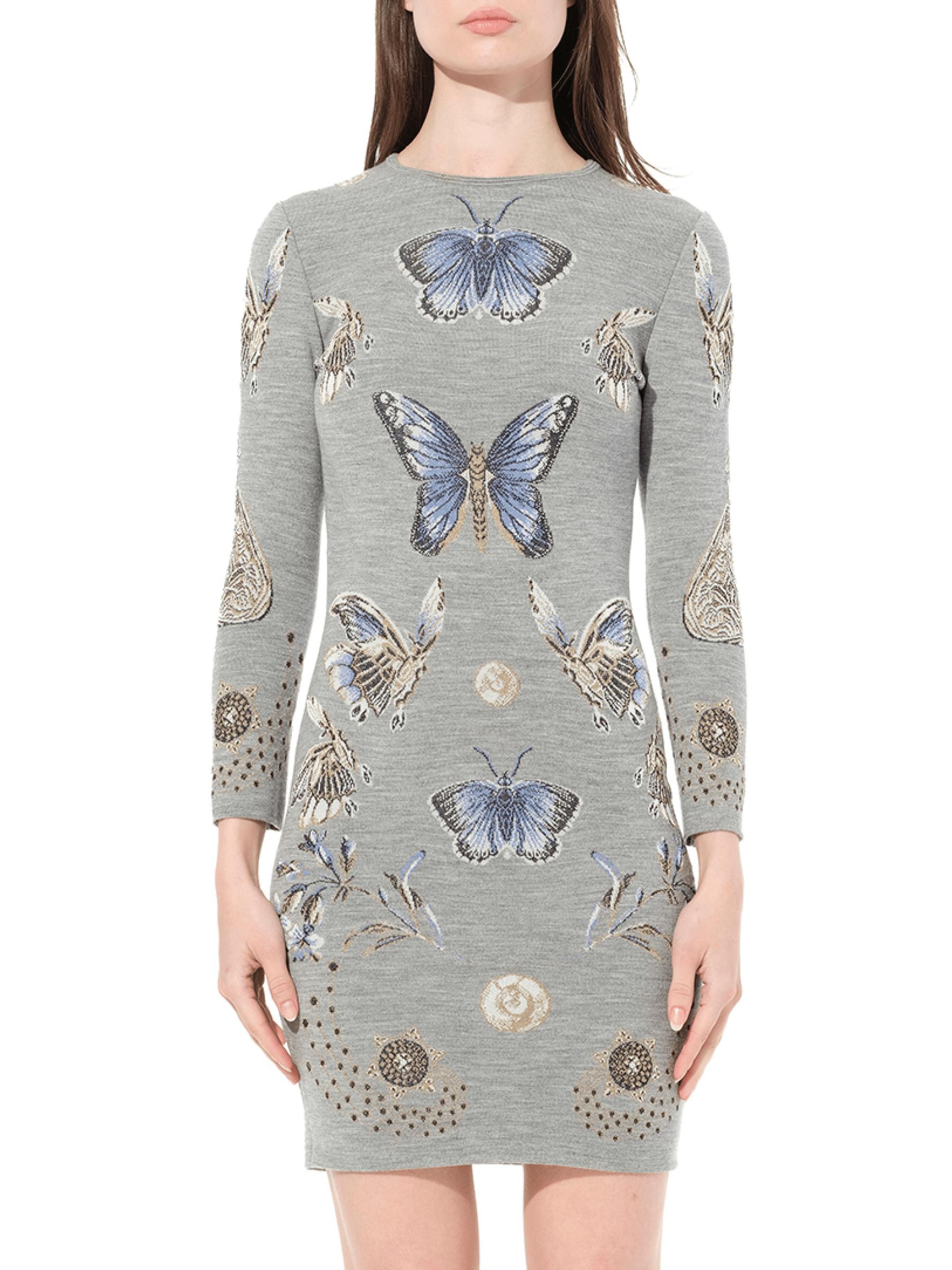 ワンピース Alexander McQueen Ribbed mini dress Grey Alexander McQueen Ribbed Mini Dress – LOZURI®