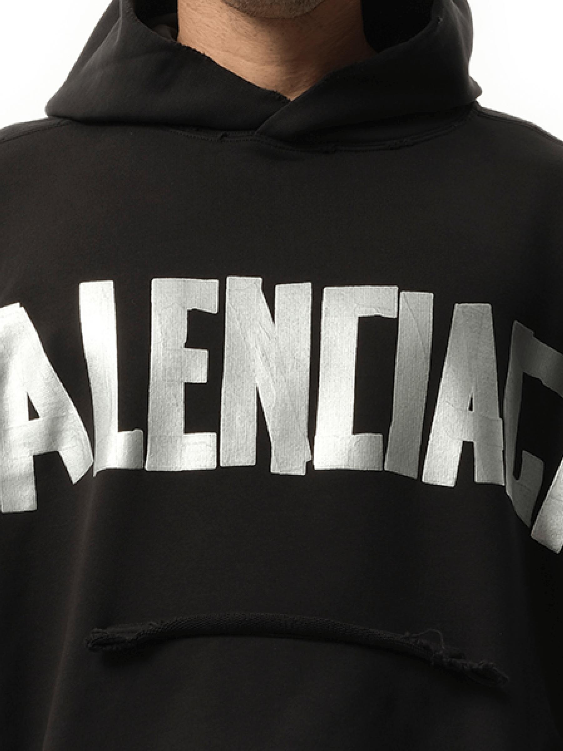 【BALENCIAGA】Ripped Pocket Hood Faded Black:Silver Buy Balenciaga Ripped Pocket Hoodie 'Faded Black/Silver