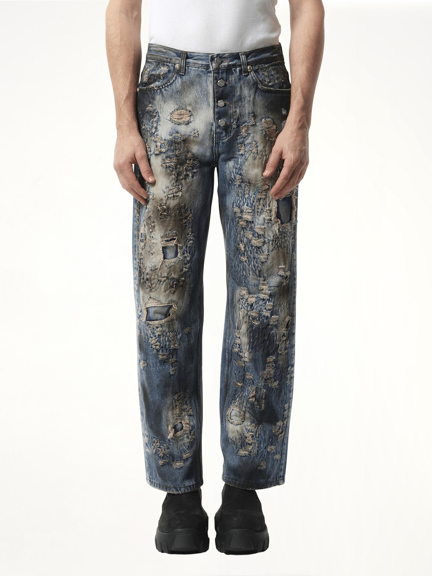 THUG CLUB Combat Casualty Care Denim Pants in Grey for Men | Lyst UK