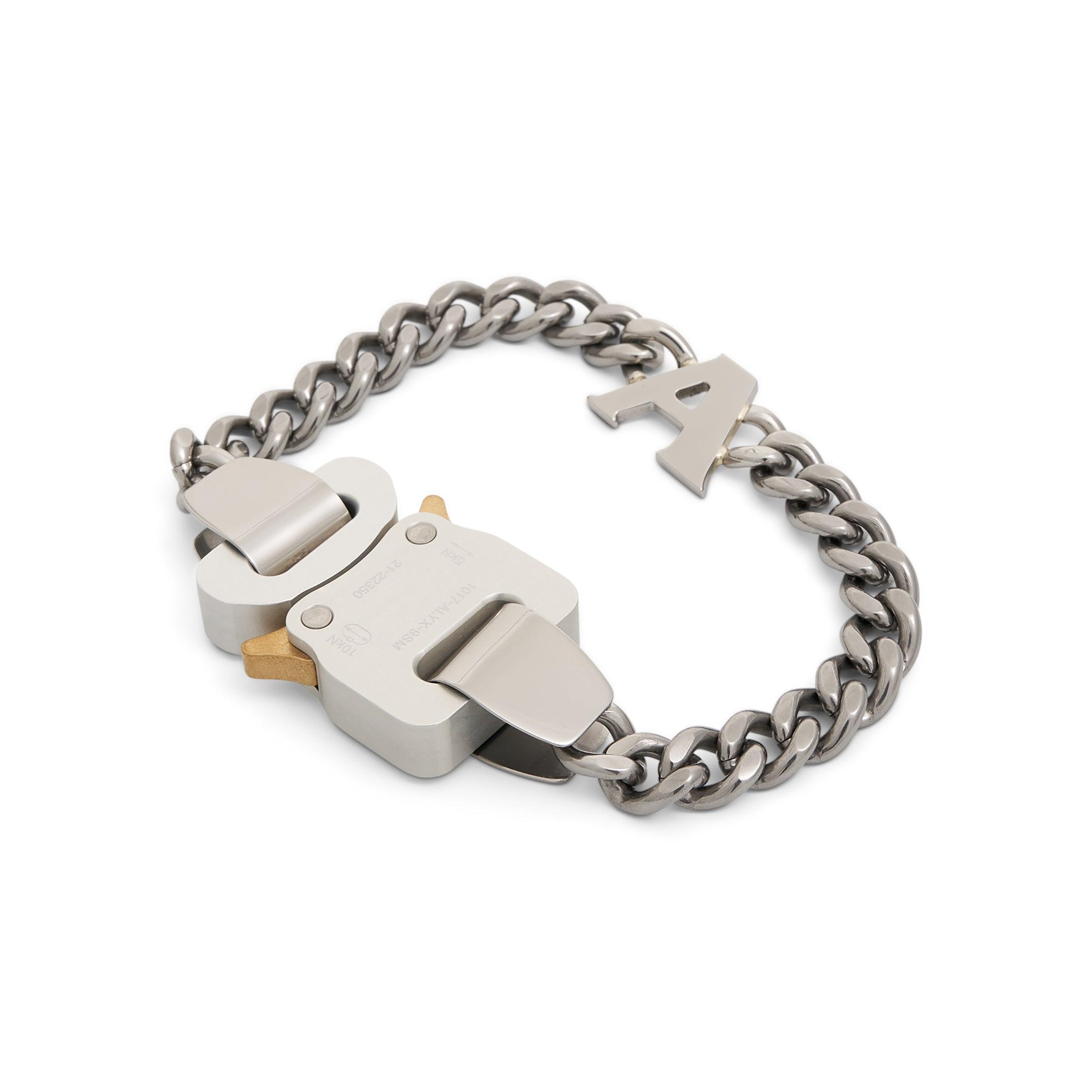 1017 ALYX 9SM Buckle Bracelet With Charm In Silver in Metallic for