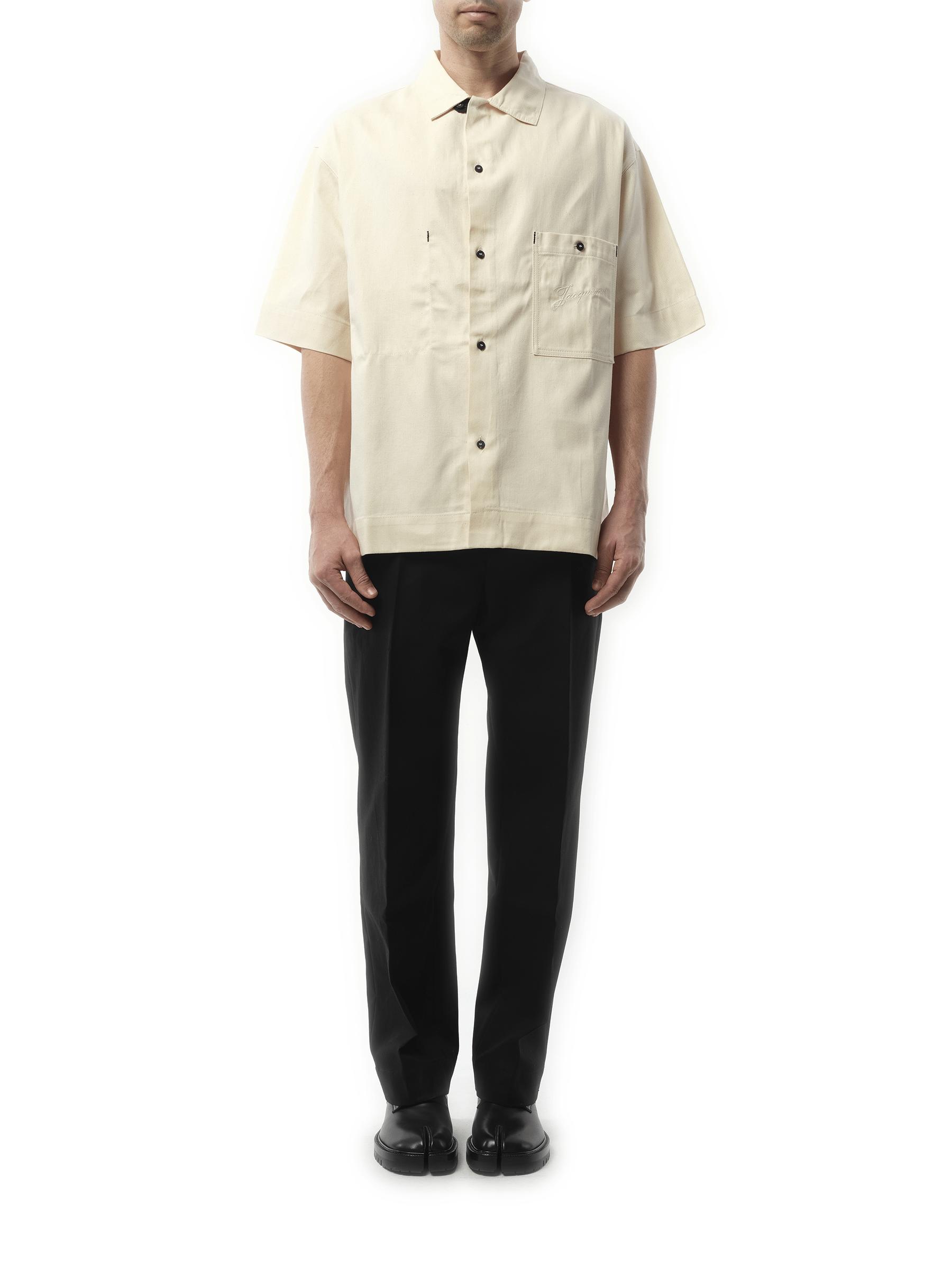 ★JACQUEMUS★ La Chemise de Nimes Aloe Short Sleeve Shirt Of Jacquemus La Chemise De-Nîmes Aloe Shirt in White for Men | Lyst