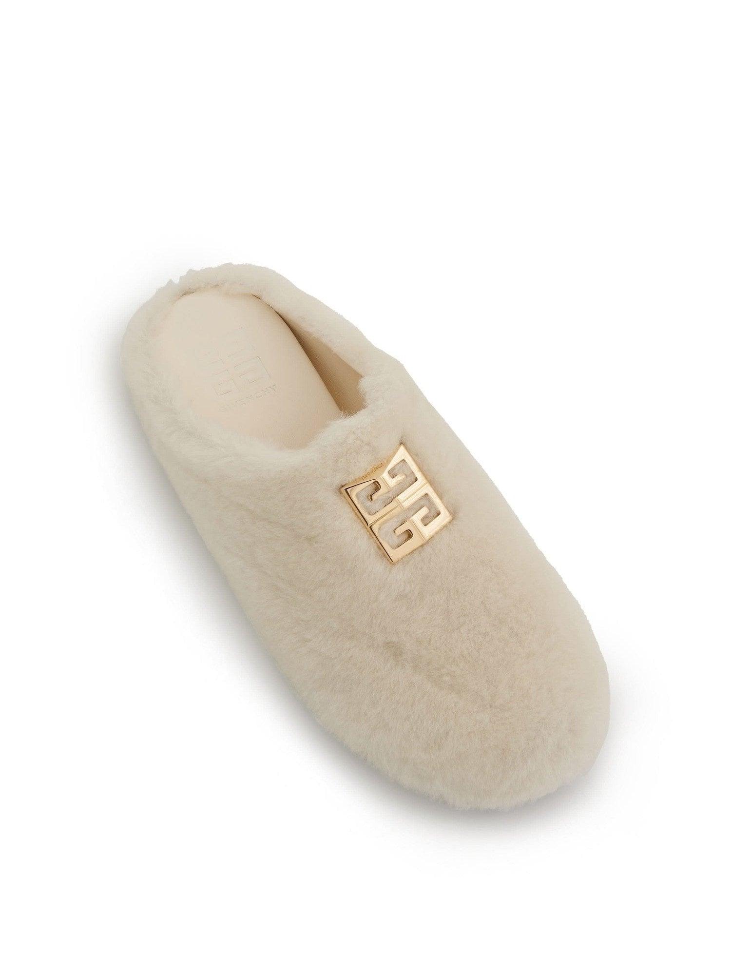 Givenchy 4G Logo Shearling Lamb Fur Flat Slides Sandals $595 Clearance givenchy sandals in shearling on Sale GIVENCHY  main image 4