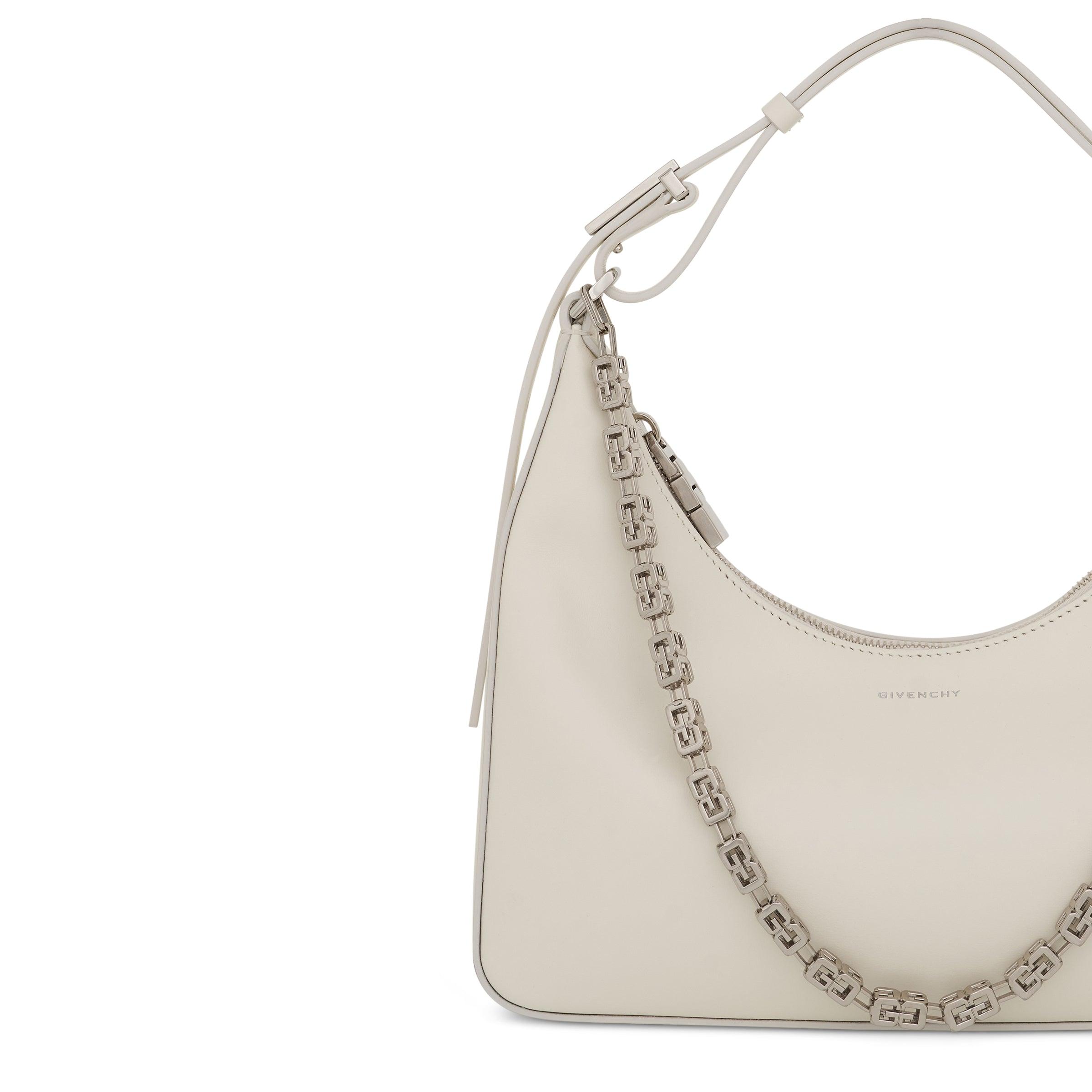 Givenchy Leather Small Moon Cut-out Hobo Bag in Ivory White Womens Bags Hobo bags and purses 