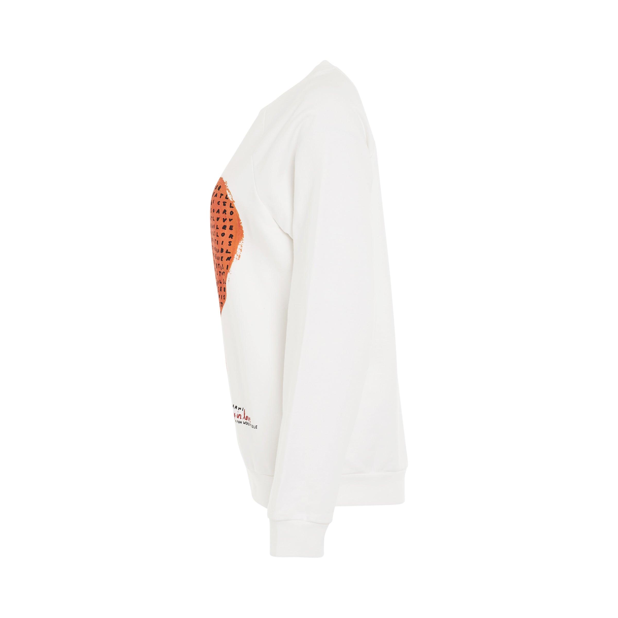 Marni Heart-printed Sweatshirt In White