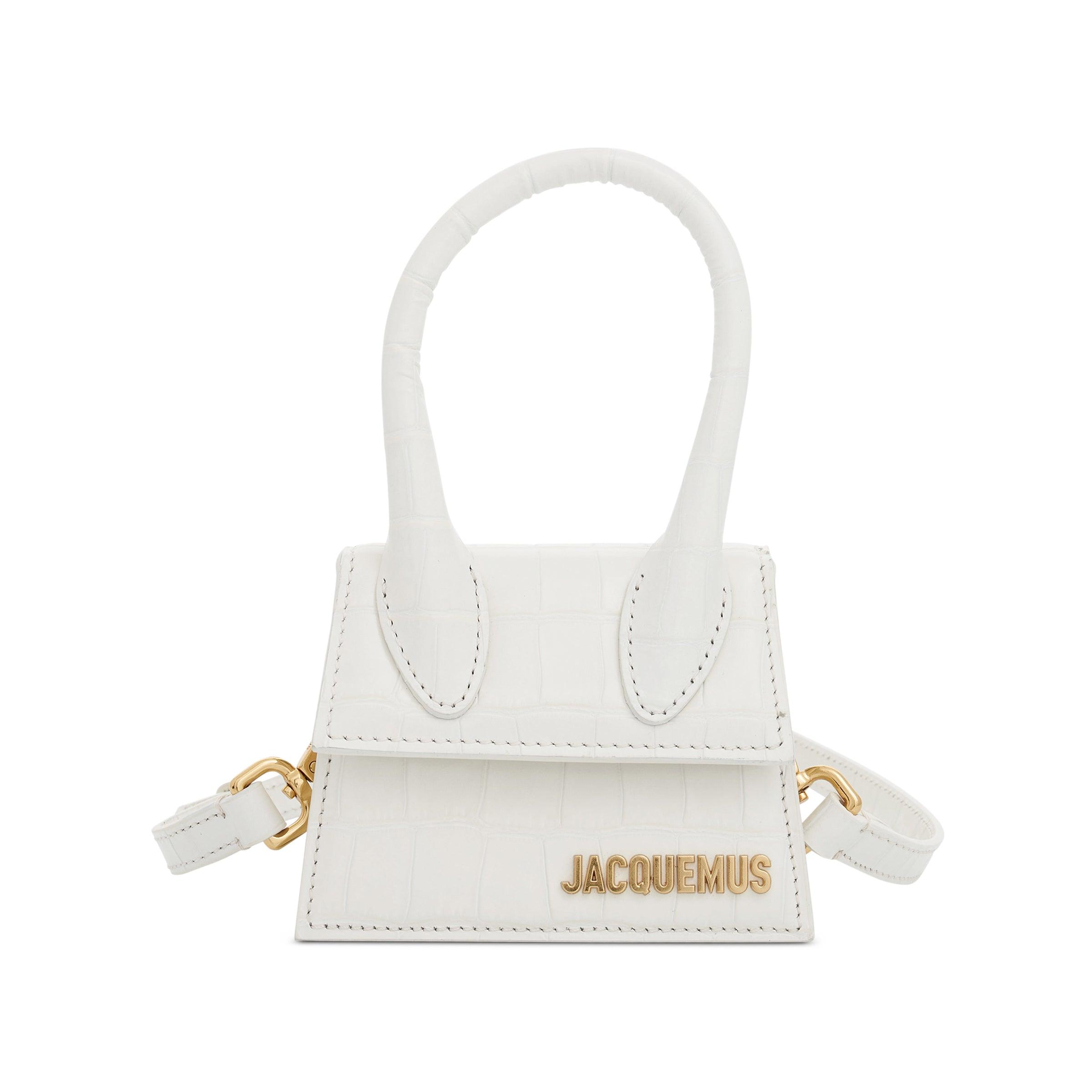 Jacquemus Le Chiquito Mini Croc Embossed Leather Bag In Ivory in White ...