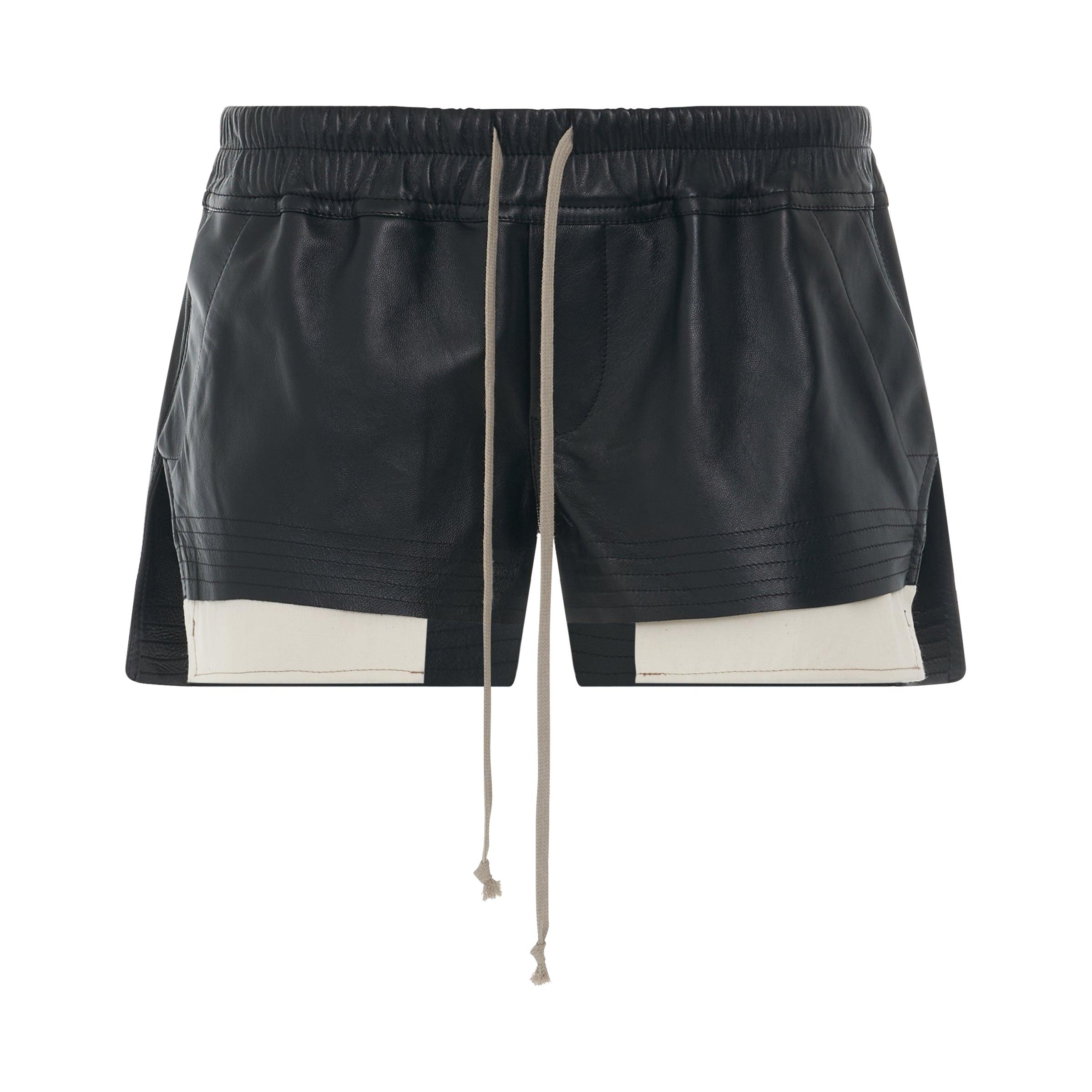 Rick Owens Pelle Leather Boxer Shorts In Black | Lyst