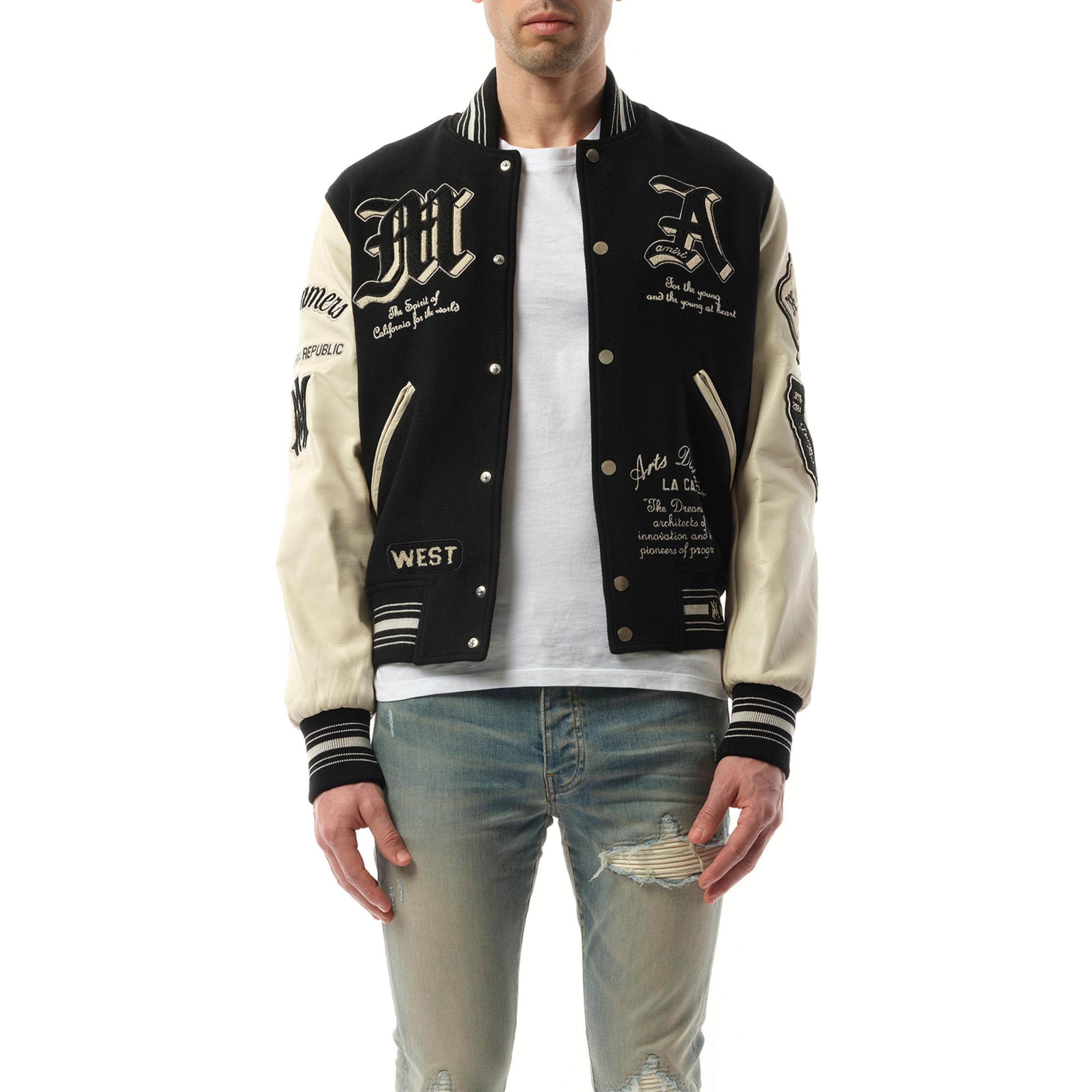 Amiri Dream Team Varsity Bomber Jacket Size Medium in Black for Men Lyst