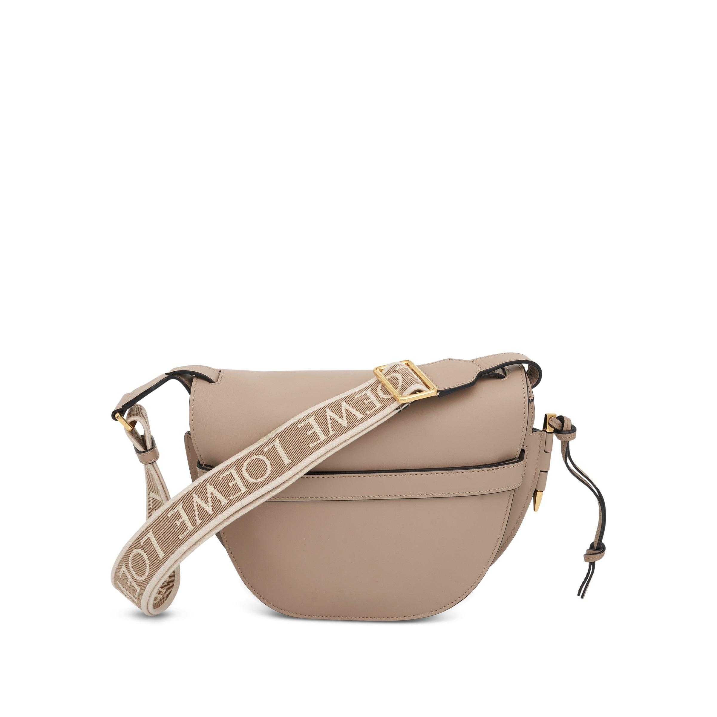 Gate Dual Small Leather And Jacquard Shoulder Bag in Beige - Loewe