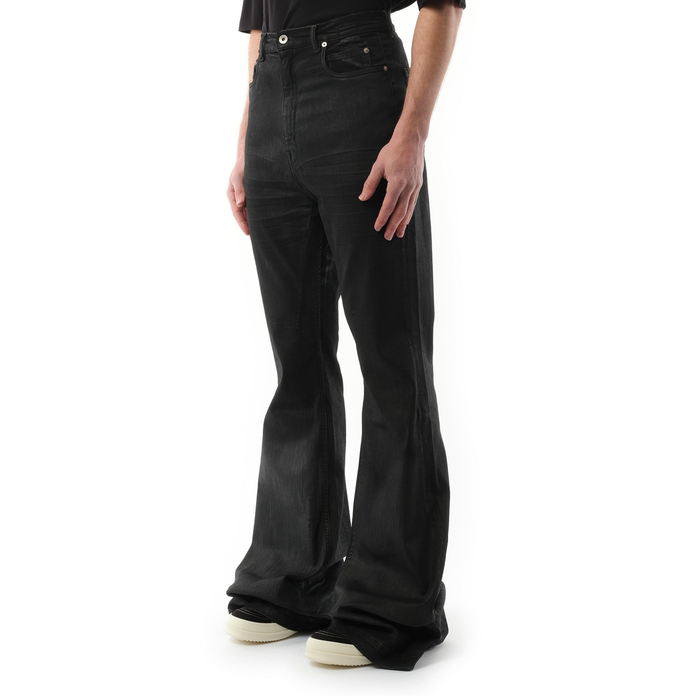 Rick Owens Bias Bootcut Denim Pants, Wax, 100% Cotton in