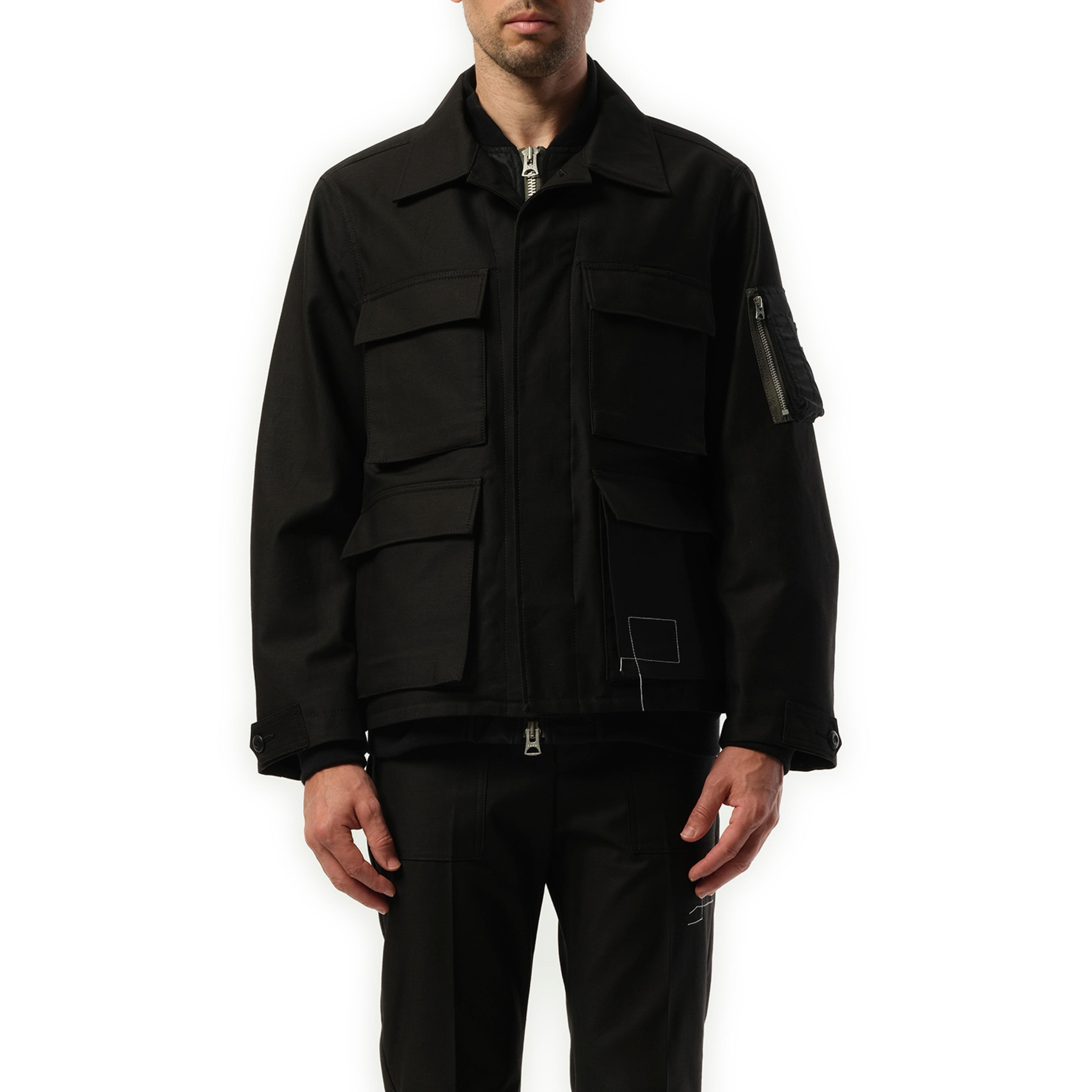 Sacai Wtaps Cotton Back Satin Bomber Jacket, 100% Cotton in Sacai Wtaps Cotton Back Satin Bomber Jacket, 100% Cotton in