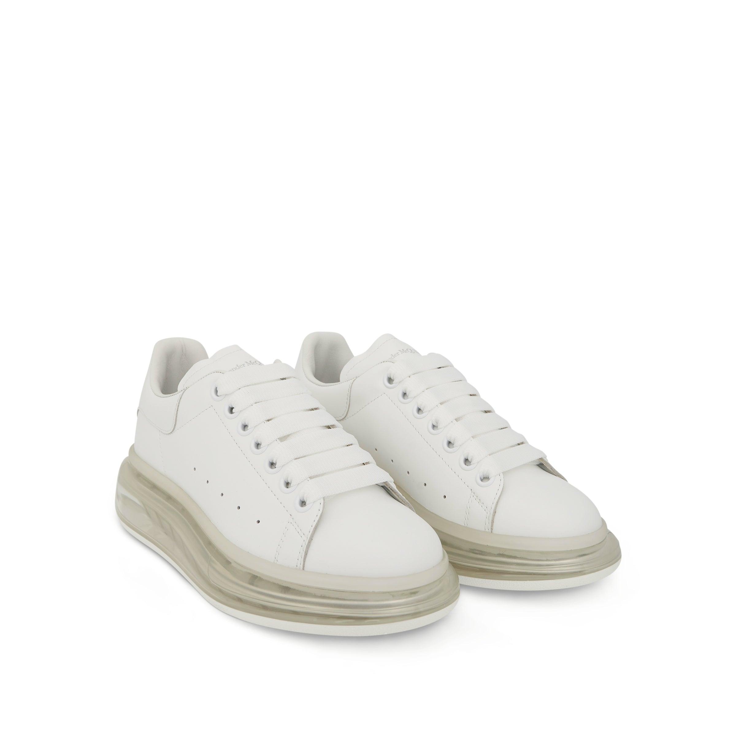 Alexander McQueen Larry Transparent Sole Sneakers In White/white | Lyst