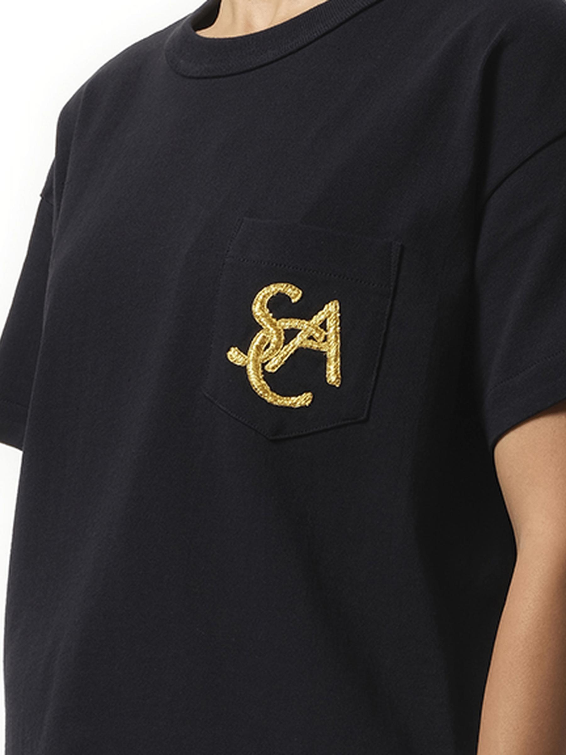 Sacai Emblem Cotton Jersey T-Shirt, 100% Cotton in Black | Lyst