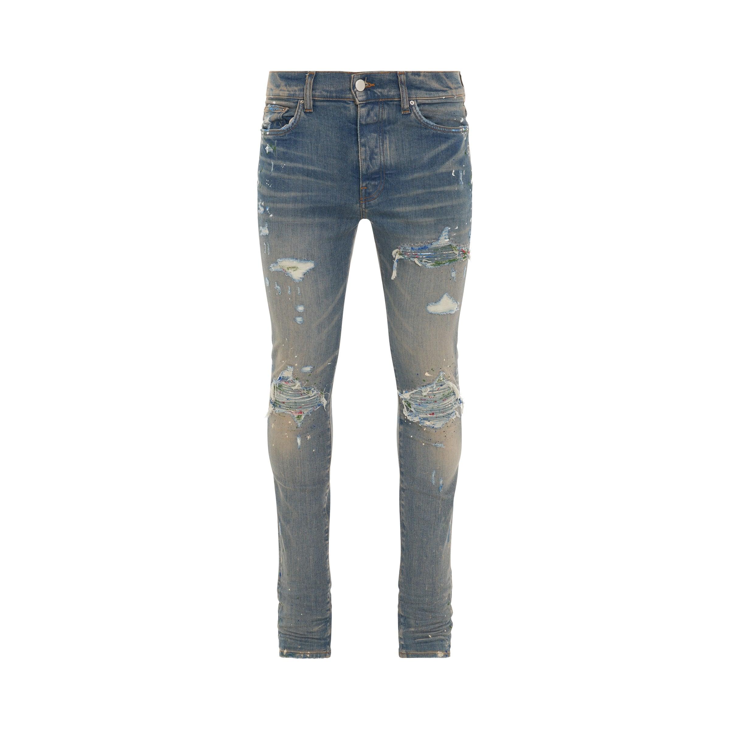 Amiri Paint Splatter Mx1 Jeans In Clay Indigo in Blue for Men Lyst