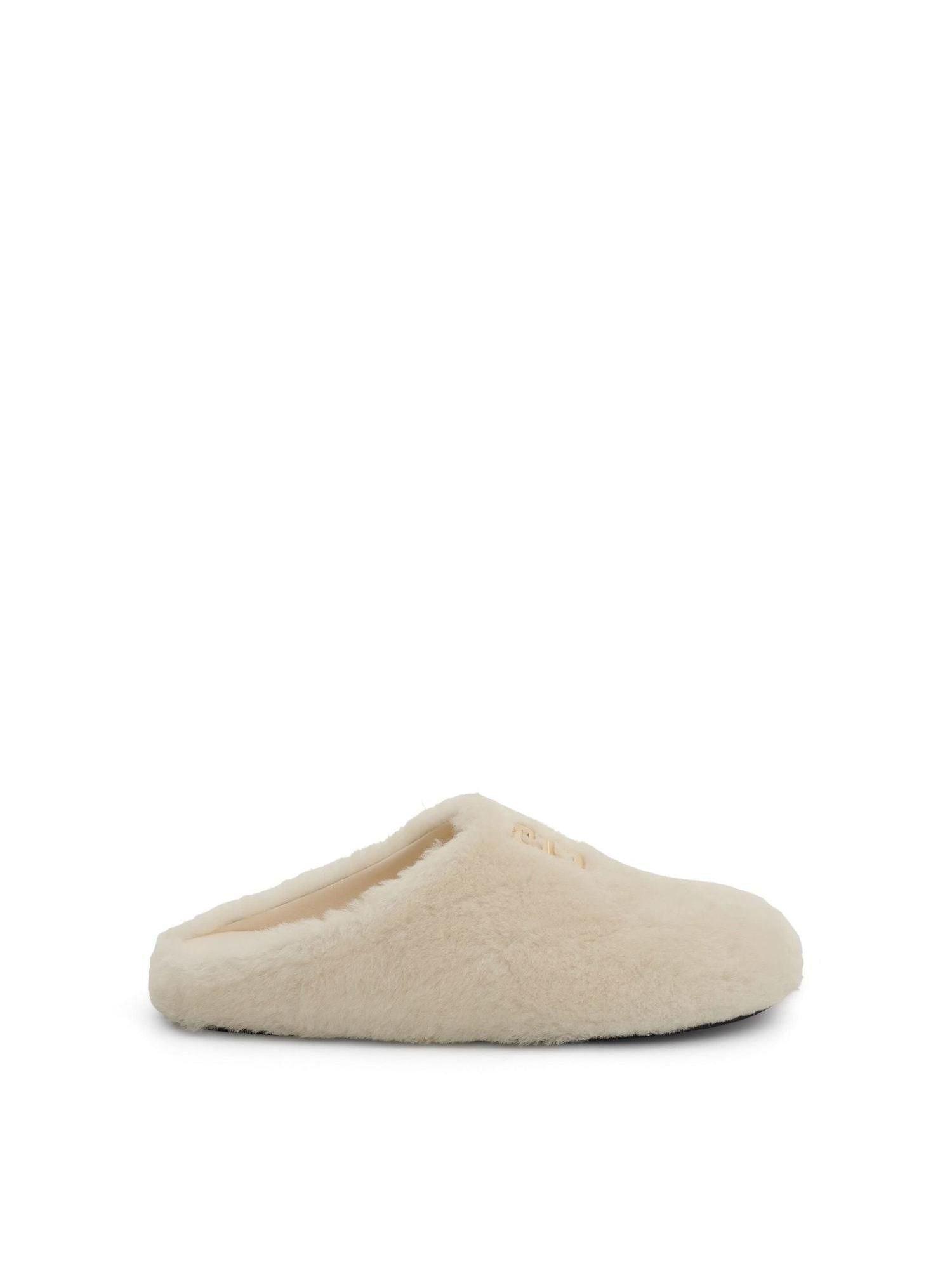 Givenchy 4G Logo Shearling Lamb Fur Flat Slides Sandals $595 Clearance givenchy sandals in shearling on Sale GIVENCHY  main image 3