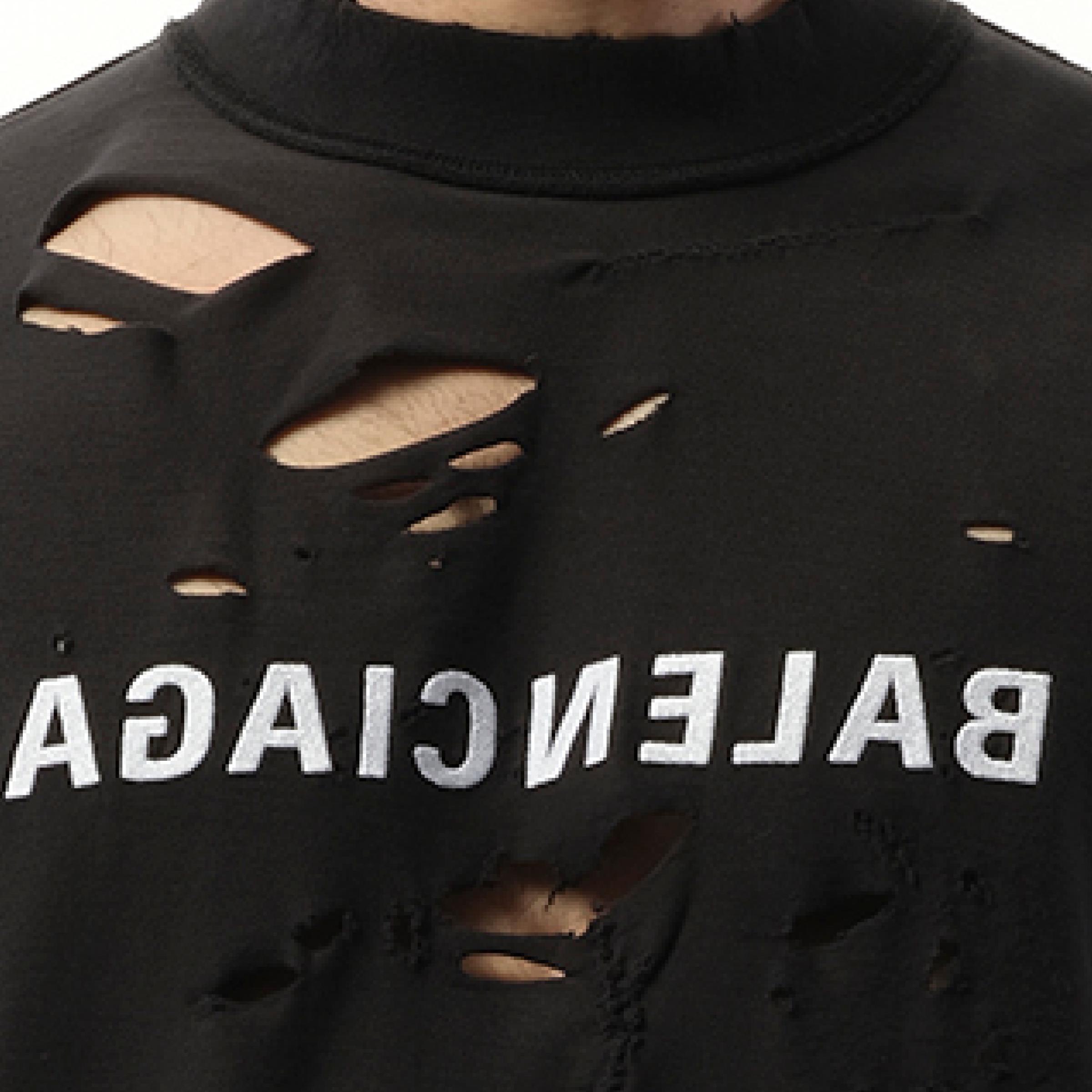 トップス BALENCIAGA destroyed mirror logo tshirt Balenciaga Mirror Balenciaga T-shirt Medium Fit | Saks Fifth