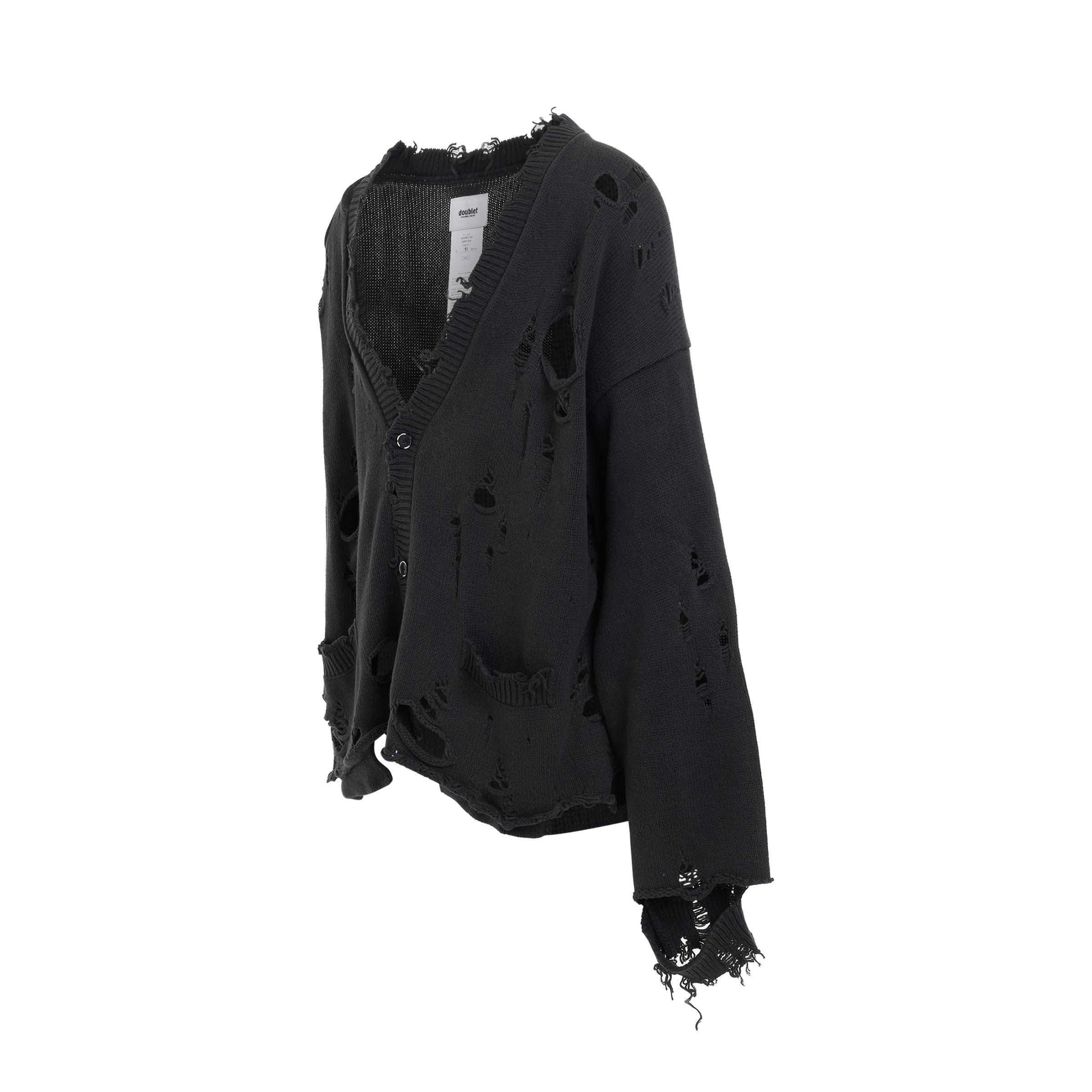 Doublet Destroyed Cardigan In Black for Men | Lyst
