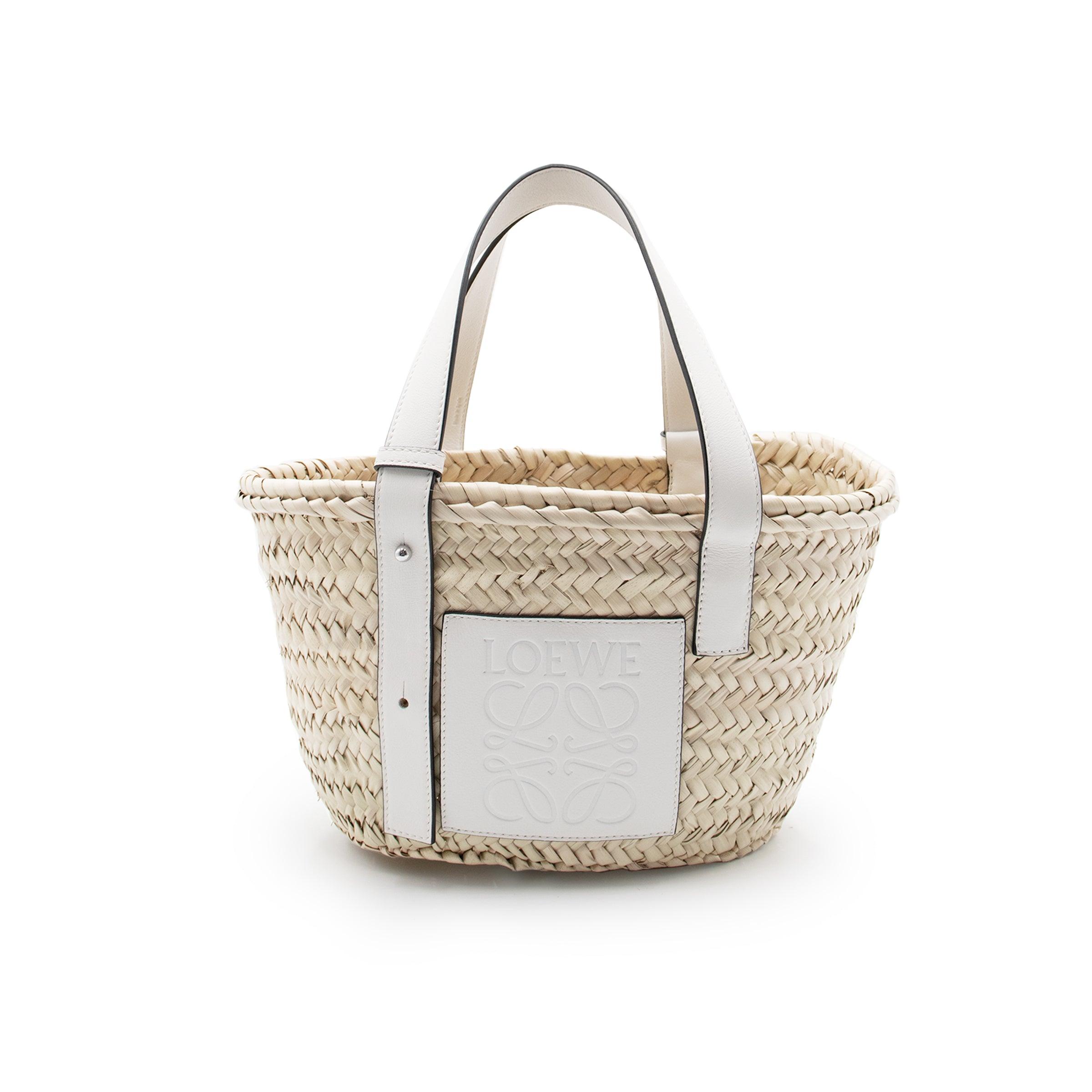 Loewe Small Basket Bag Natural 100 Calfskin Leather in White Lyst UK