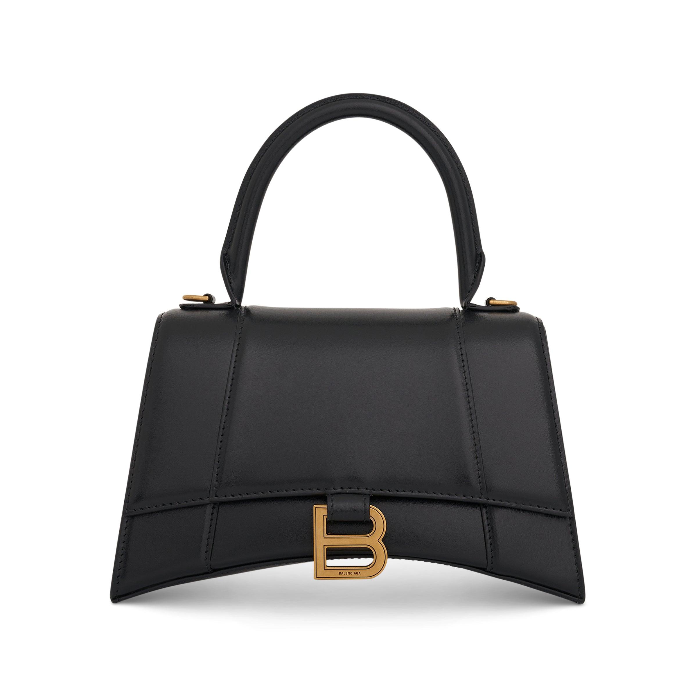 Balenciaga Hourglass Small Shiny Box Calfskin Bag In Black | Lyst