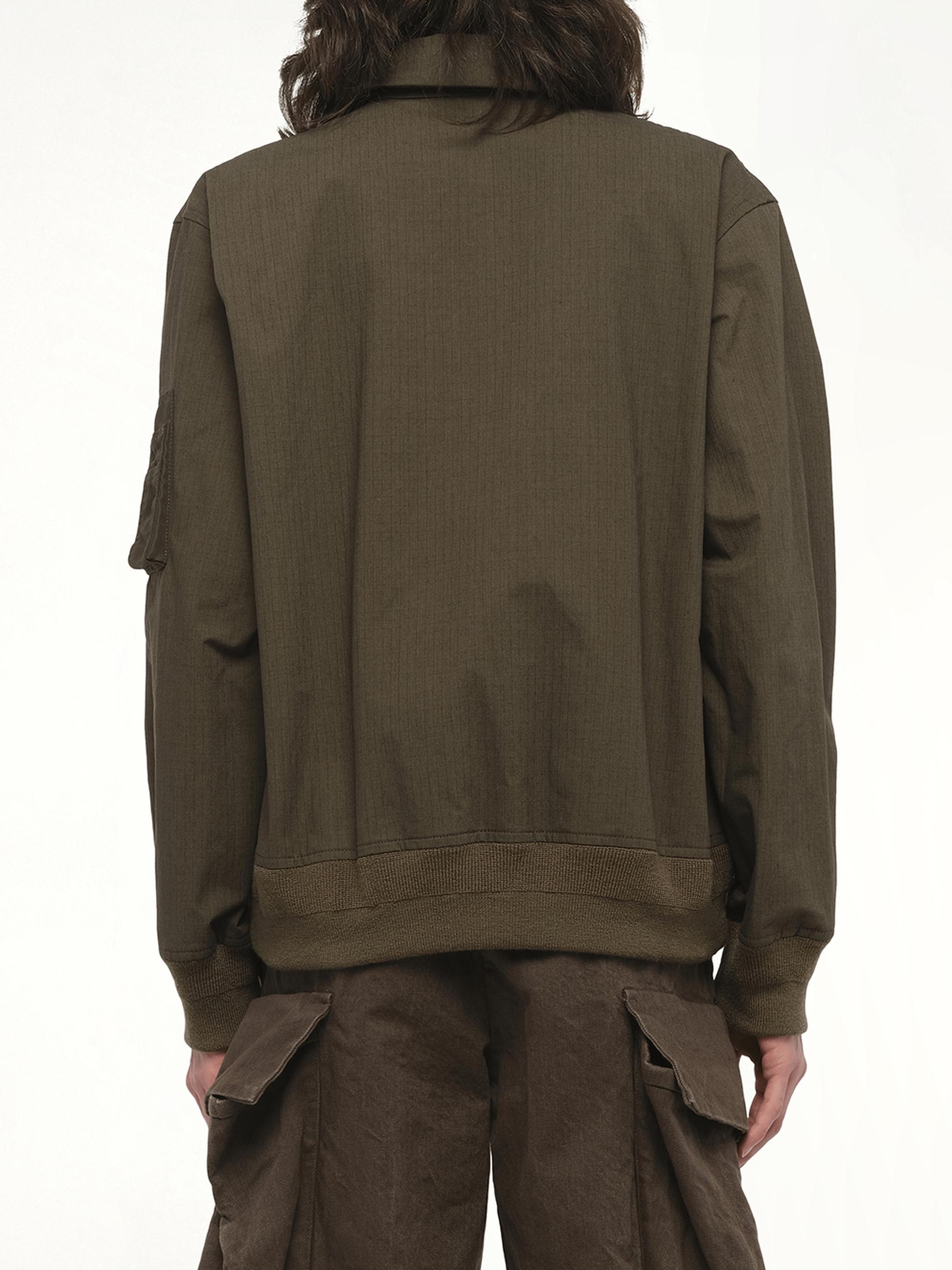Sacai Rip Stop Blouson Bomber Jacket, 100% Polyester in Green for