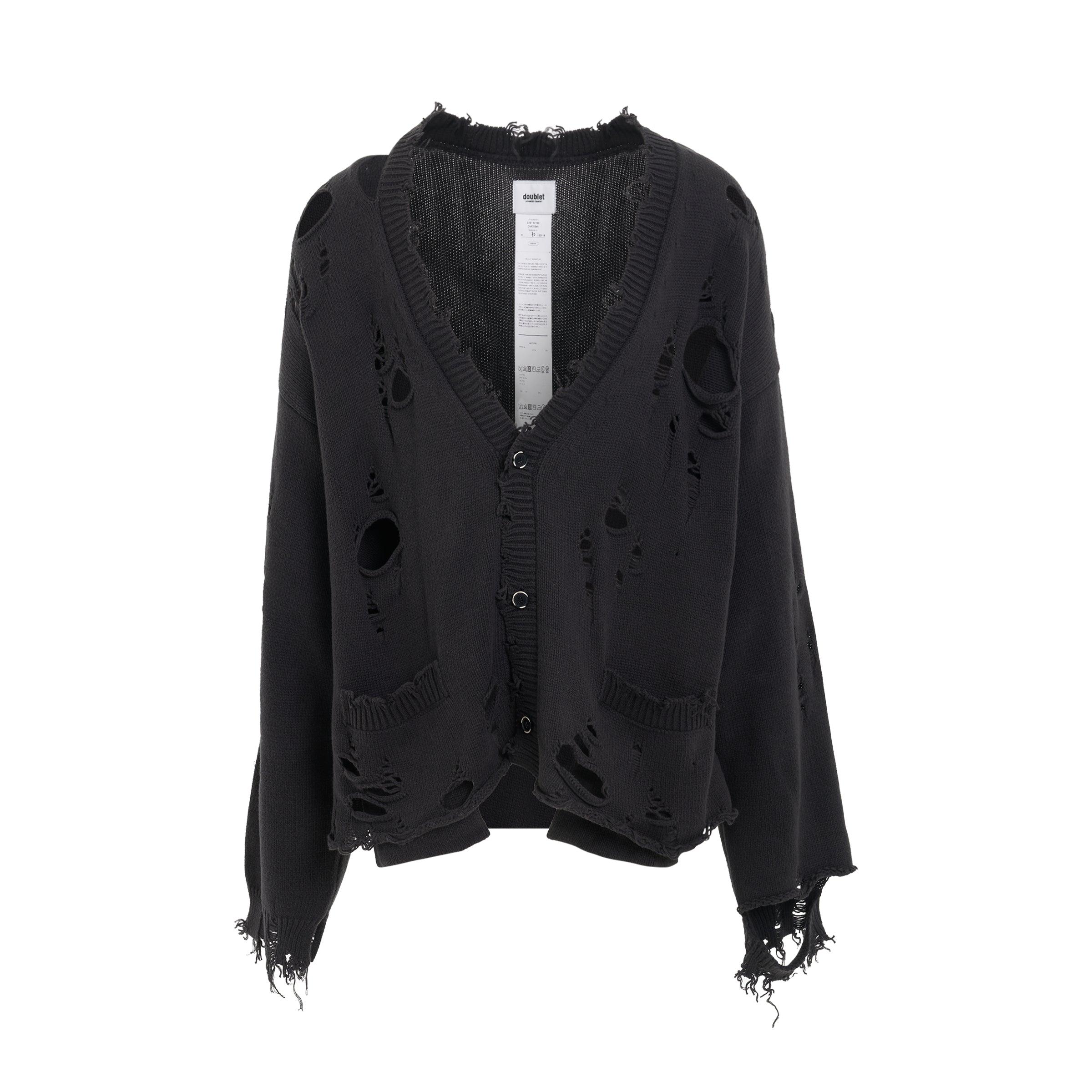 Doublet Destroyed Cardigan In Black for Men | Lyst