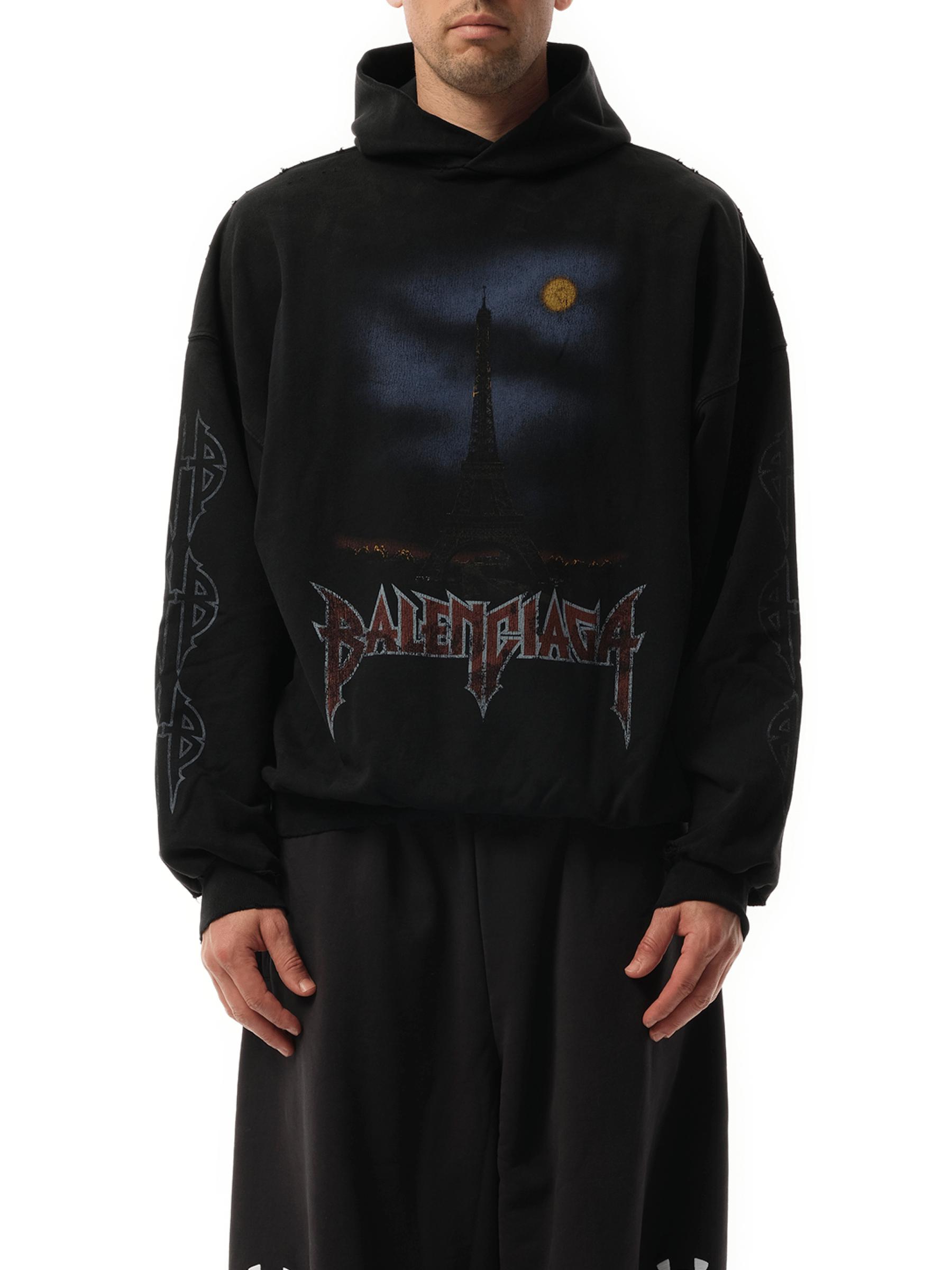 Balenciaga Paris Moon Hoodie, 100% Cotton in Black for Men Lyst